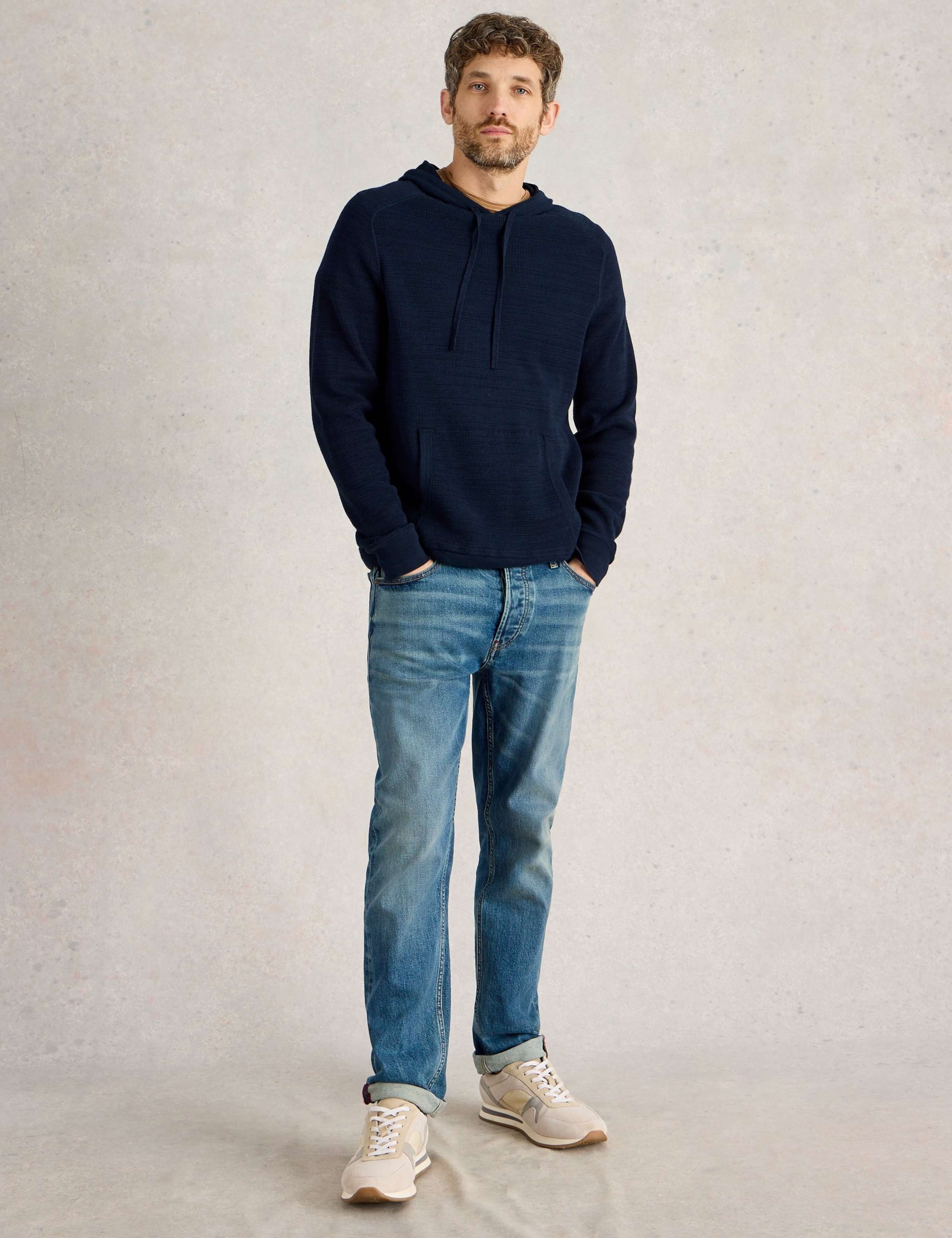 Pure Cotton Textured Hooded Jumper 3 of 6