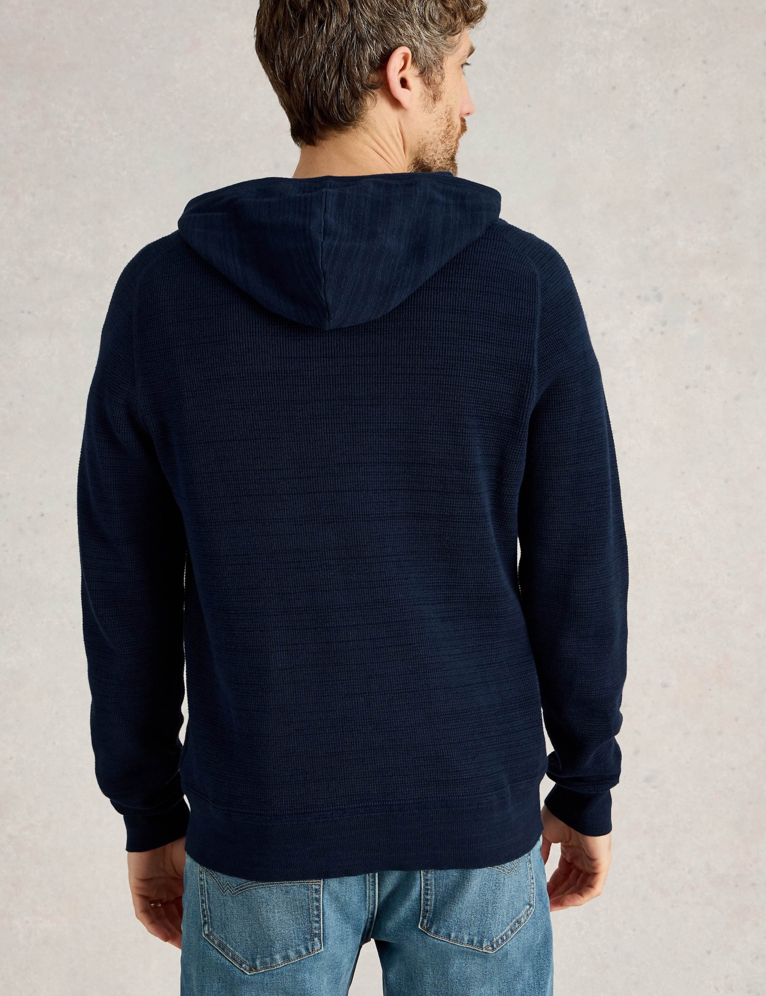 Pure Cotton Textured Hooded Jumper 4 of 6
