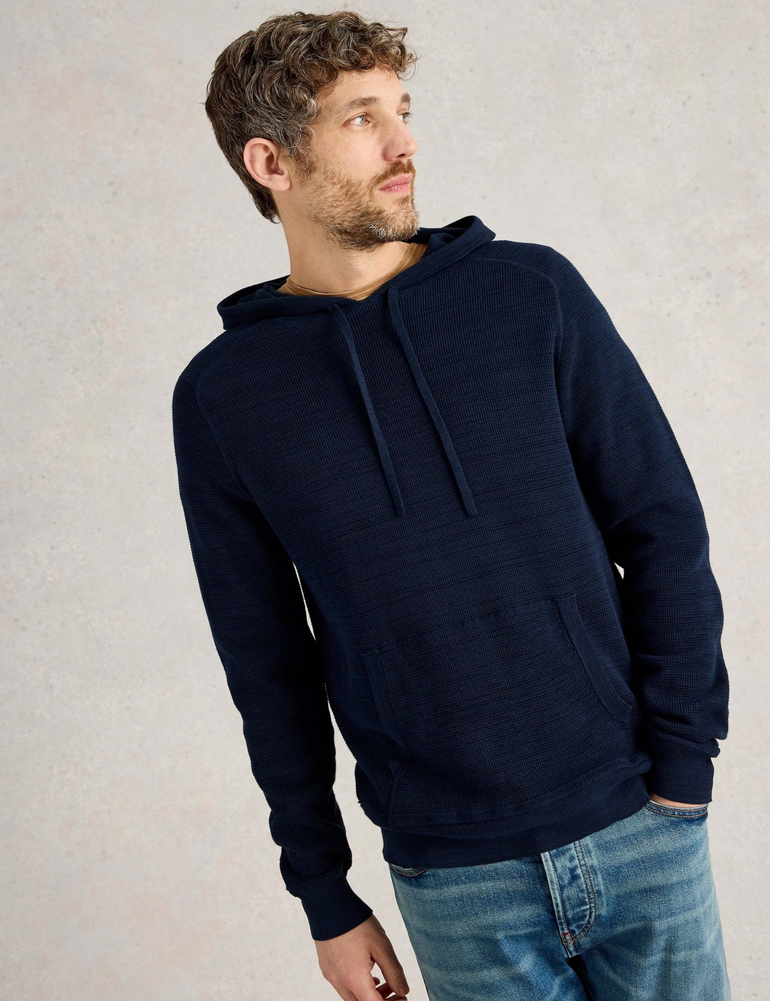 Pure Cotton Textured Hooded Jumper 5 of 6