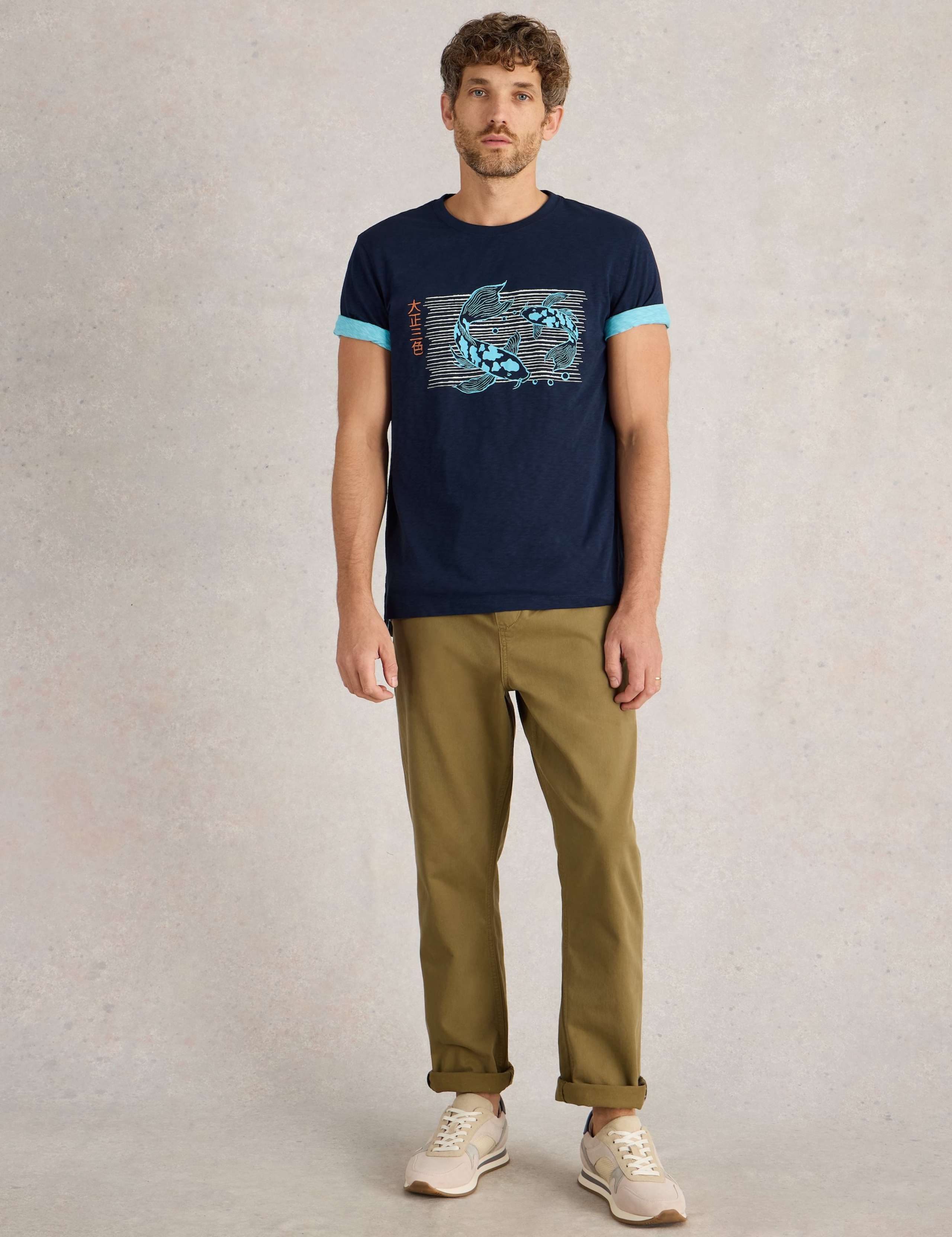 Pure Cotton Koi Fish Graphic T-Shirt 3 of 6