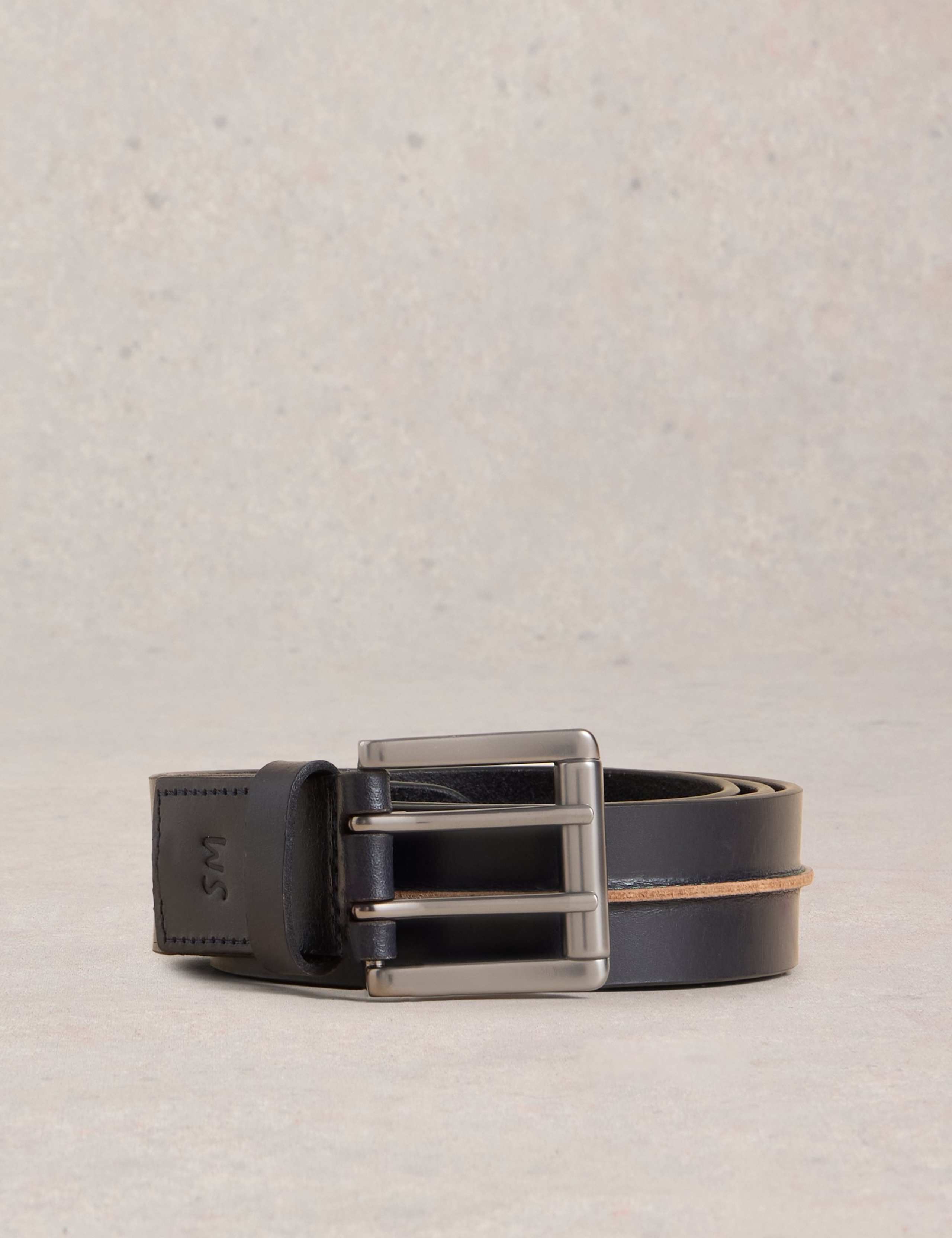 Leather Raw Seam Detail Belt 2 of 3