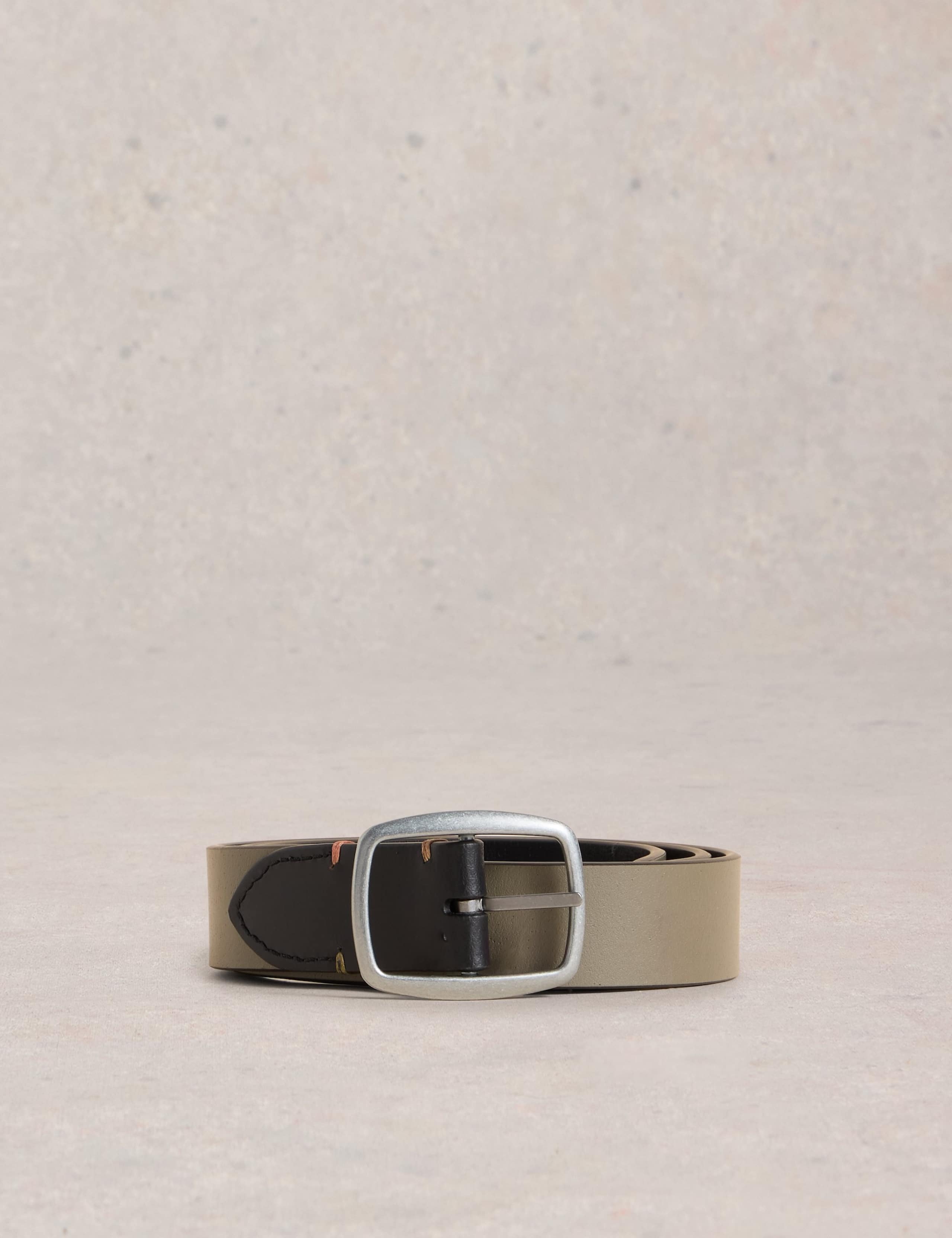 Leather Reversible Rectangular Buckle Belt 2 of 3