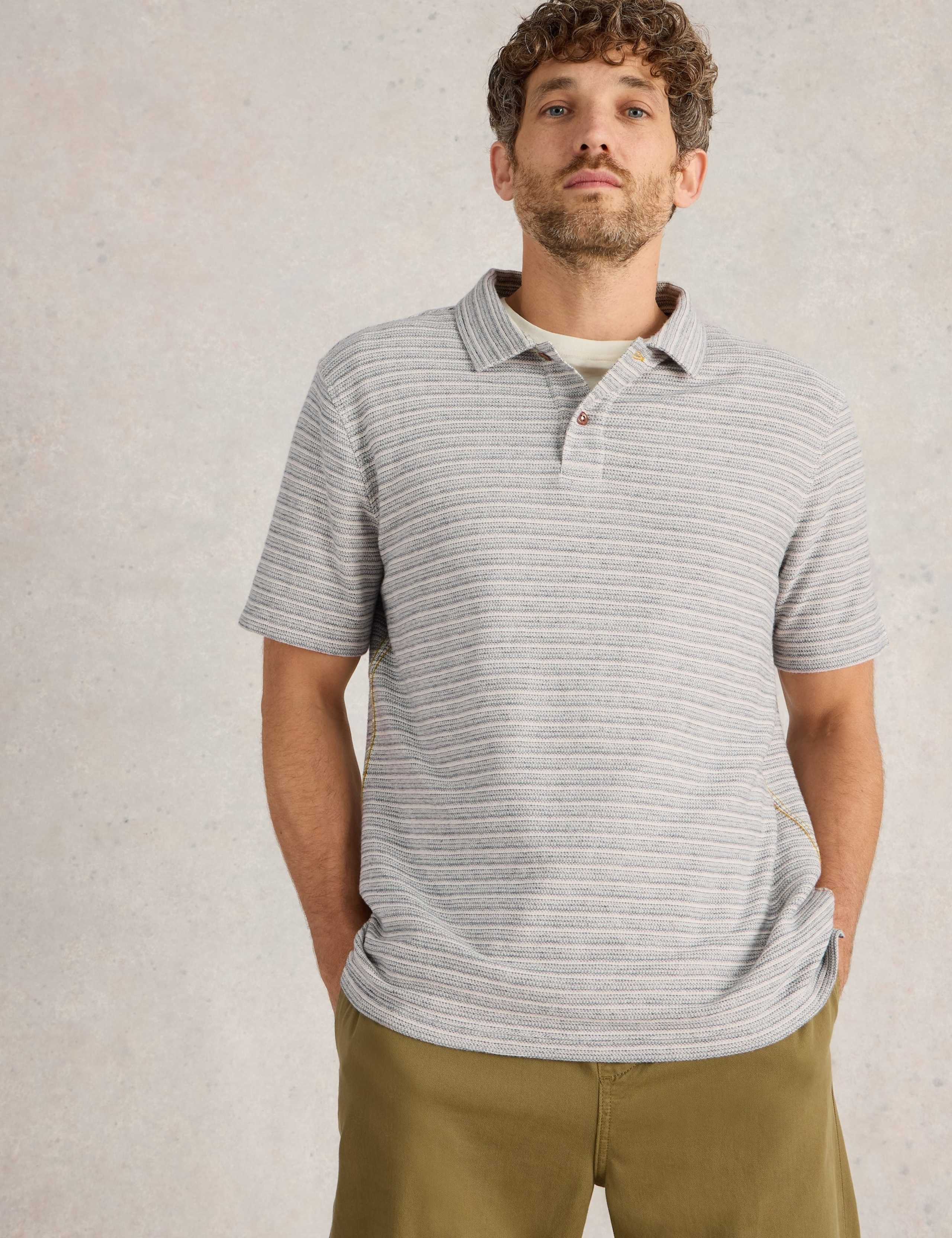 Pure Cotton Striped Polo Shirt 5 of 6