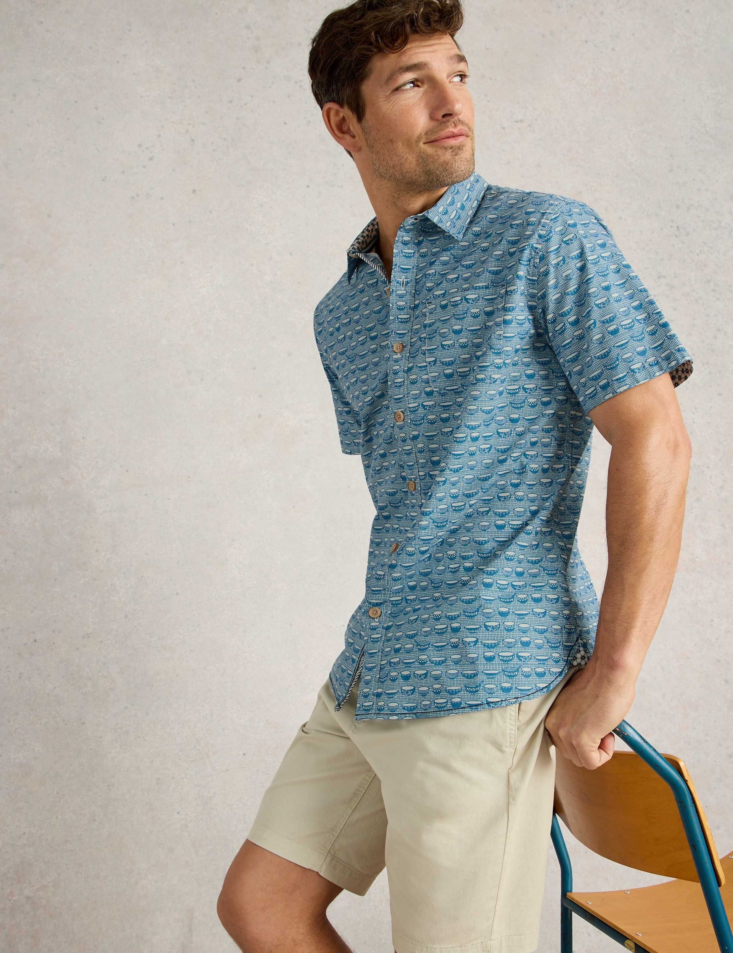 Regular Fit Cotton Rich Bowl Print Shirt 5 of 6