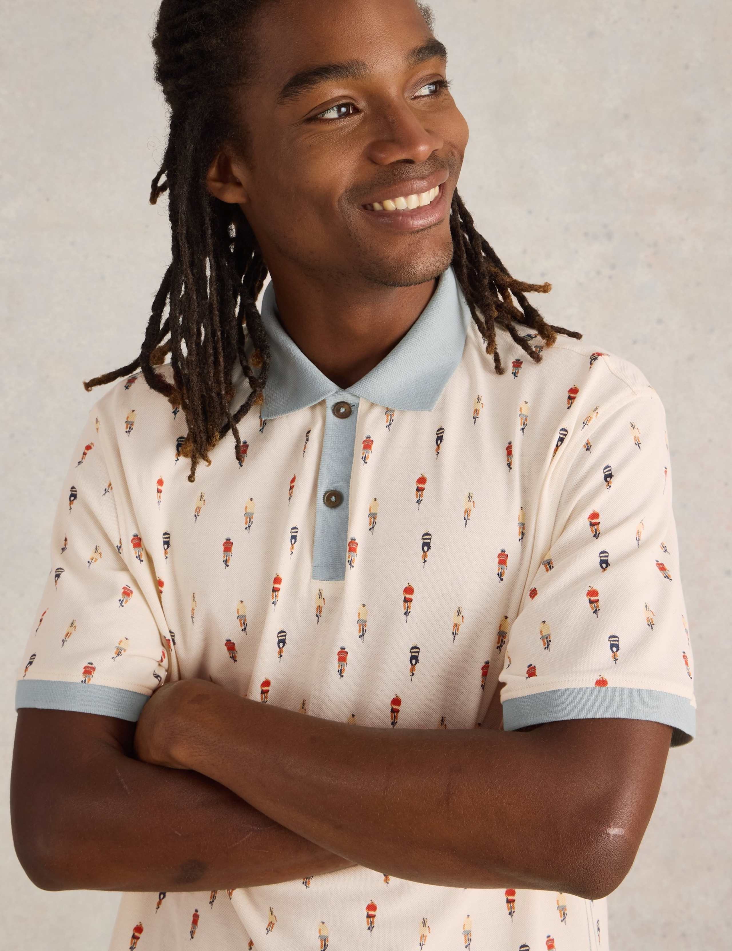 Pure Cotton Bike Print Polo Shirt 5 of 6