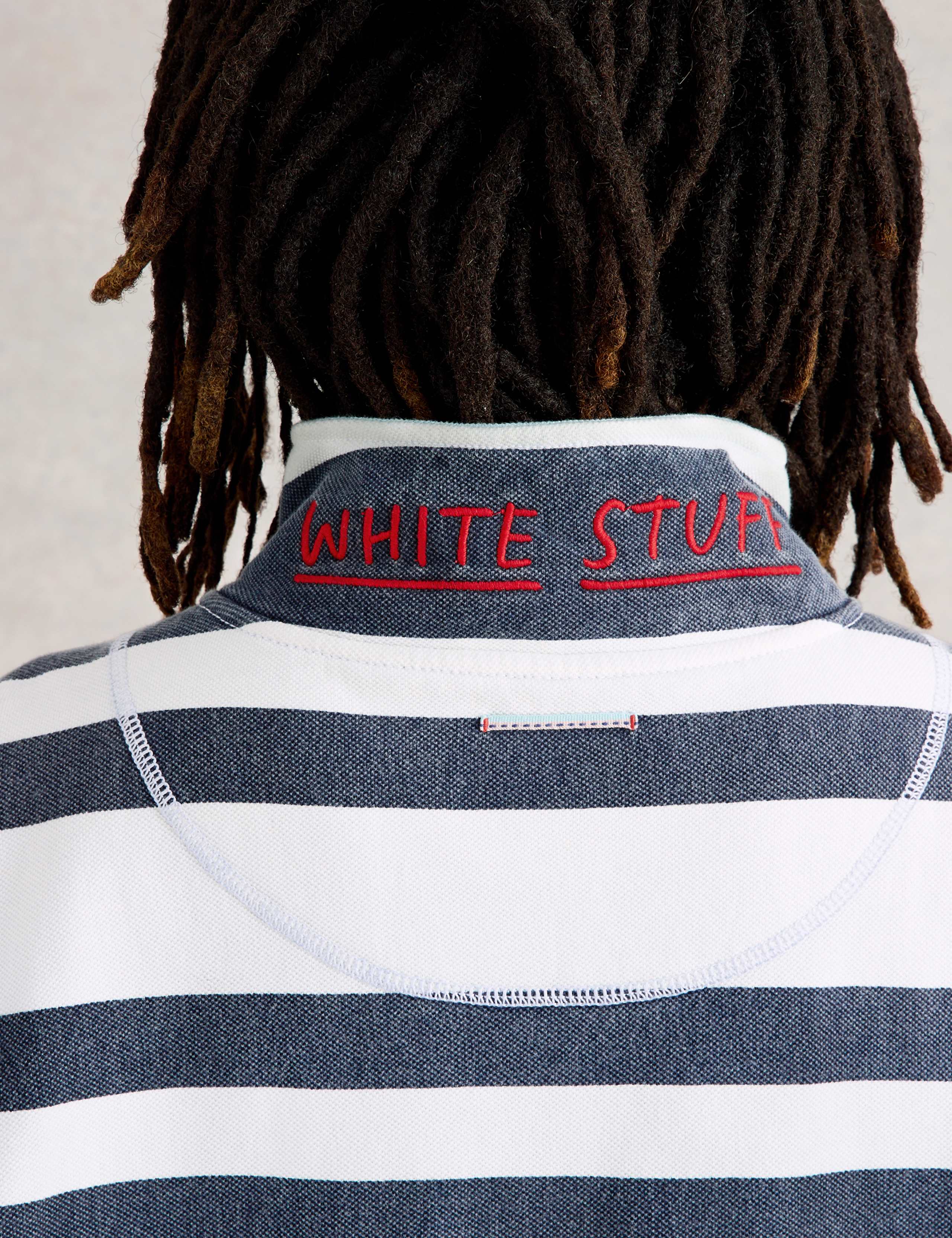 Pure Cotton Striped Half Zip Sweatshirt 6 of 7