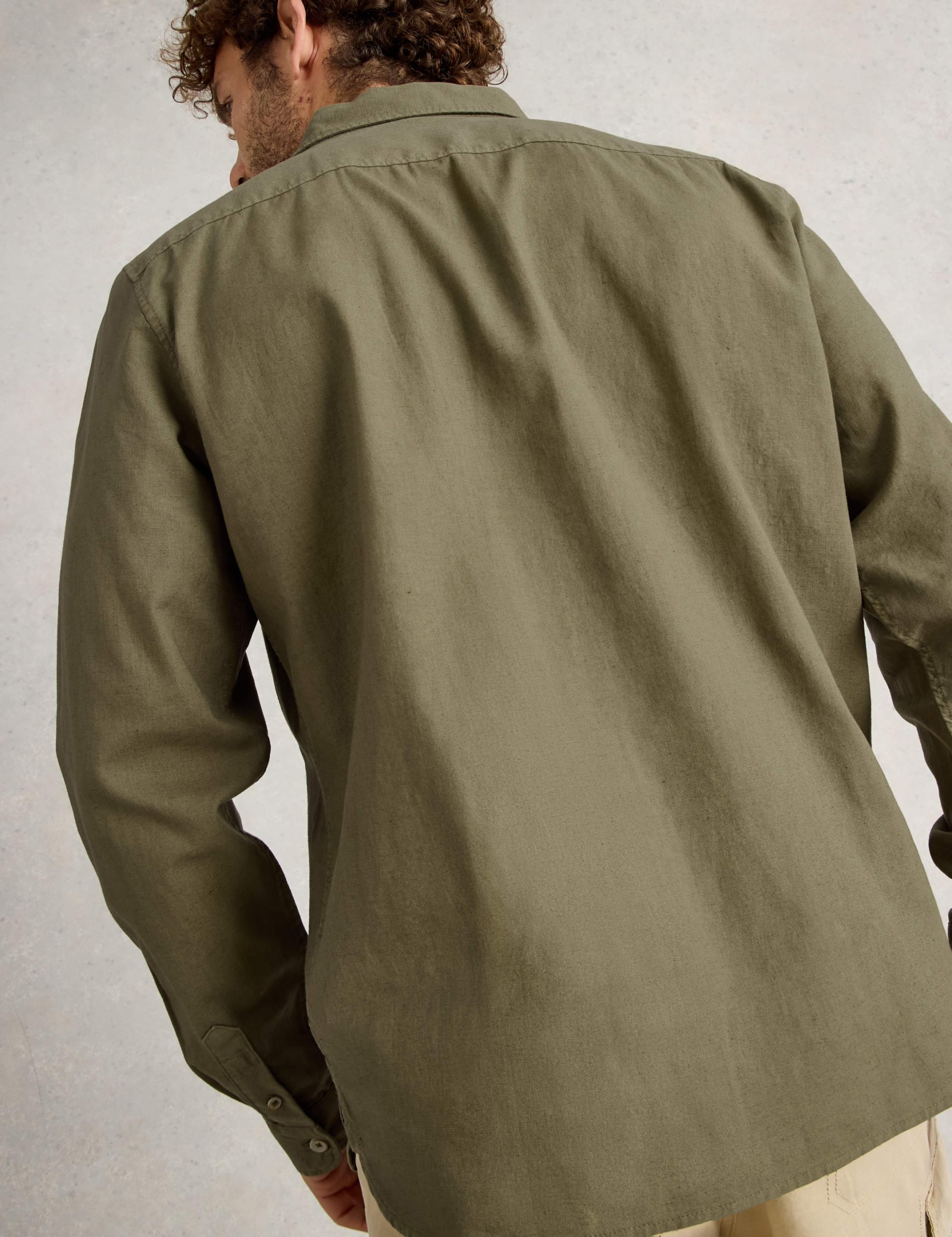 Regular Fit Cotton Linen Blend Shirt 3 of 6