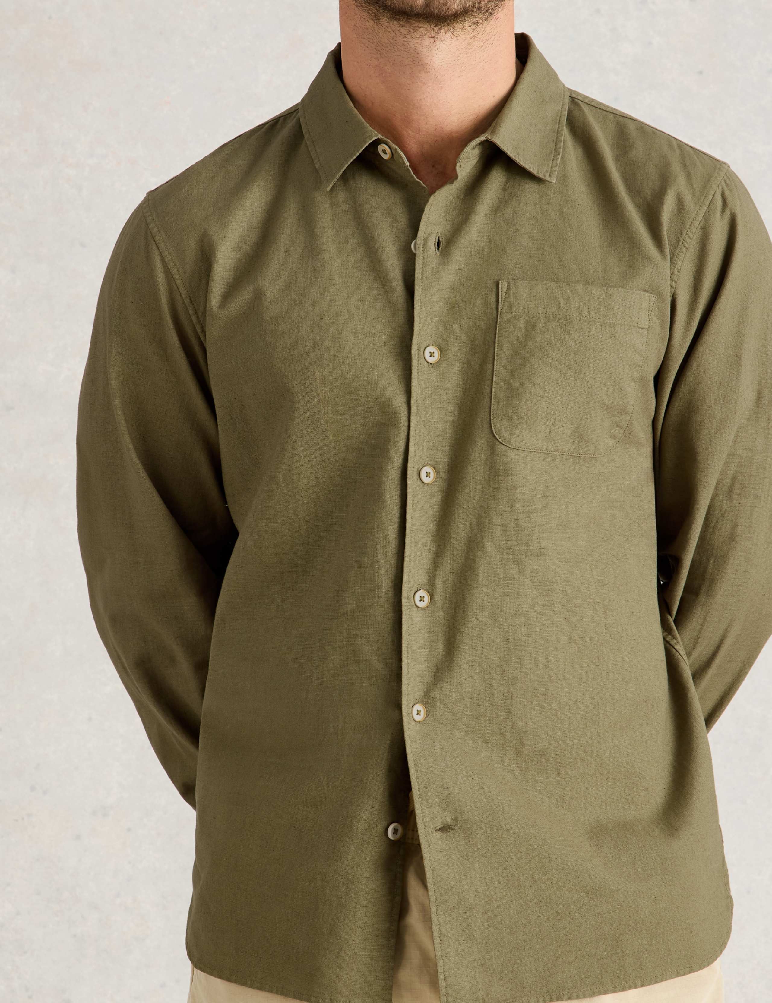 Regular Fit Cotton Linen Blend Shirt 5 of 6