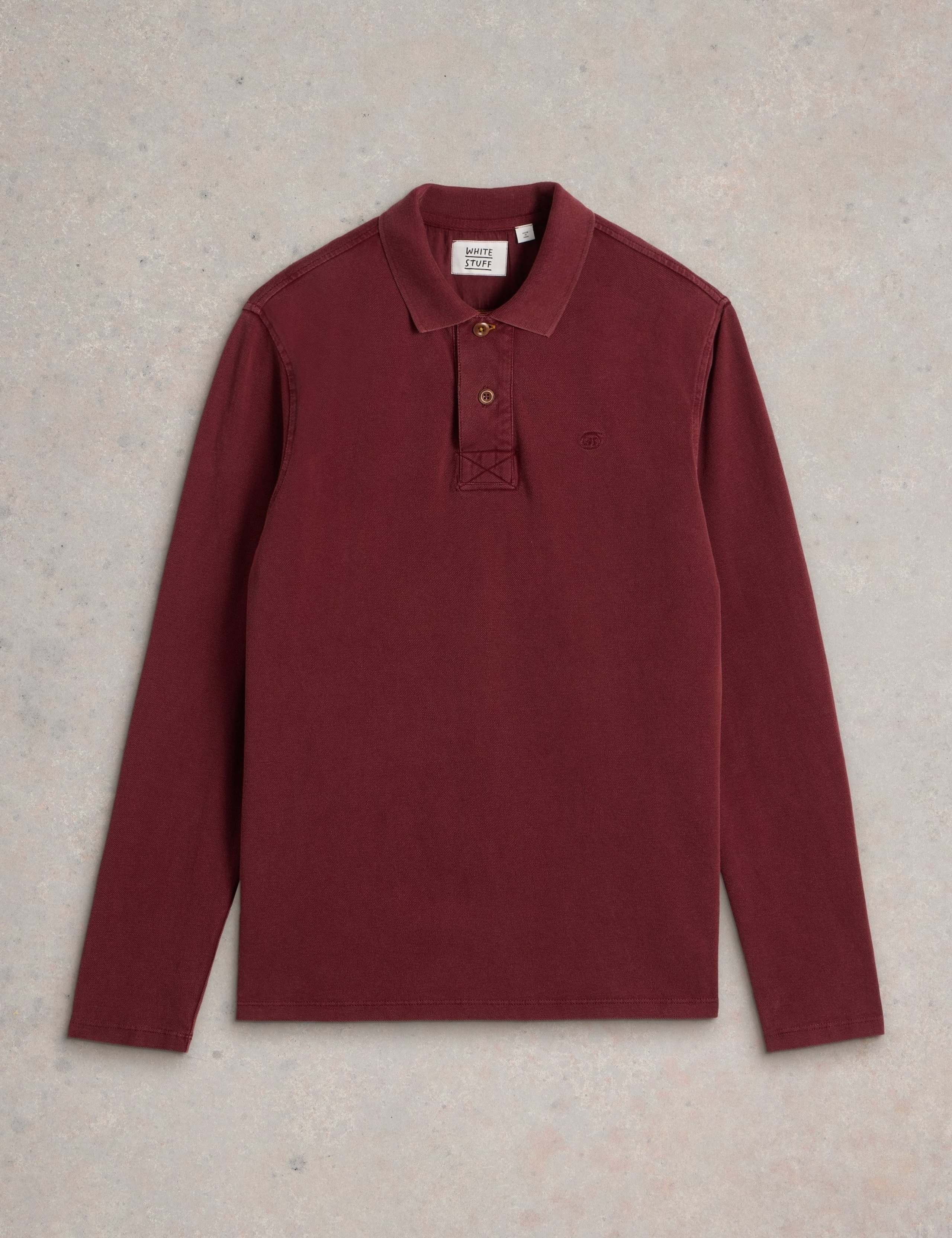 Pure Cotton Long Sleeve Polo Shirt 2 of 5