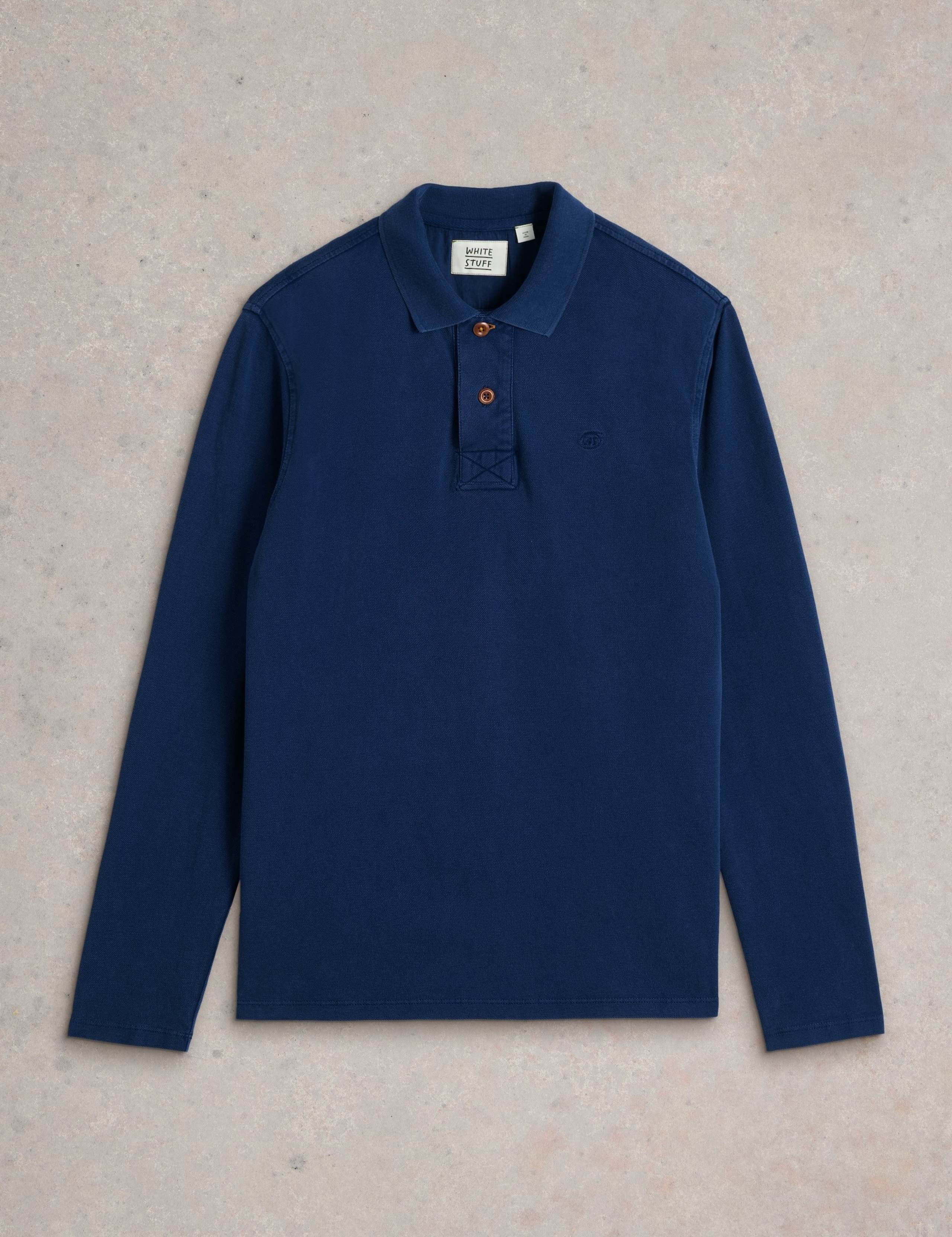 Pure Cotton Long Sleeve Polo Shirt 2 of 5