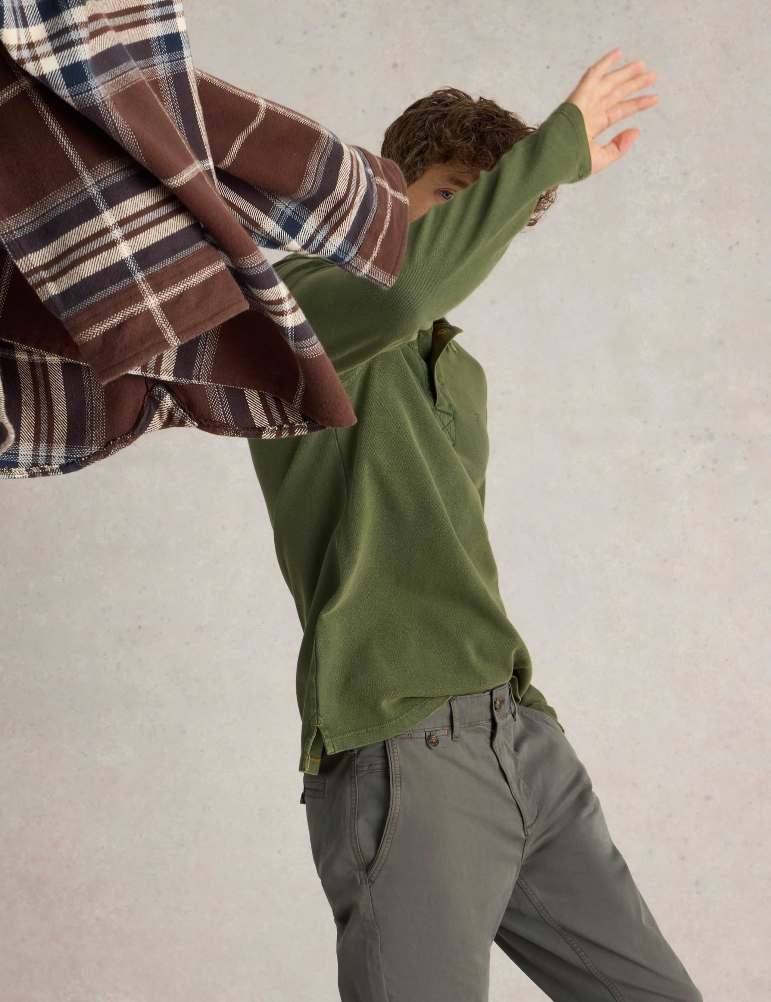 Pure Cotton Long Sleeve Polo Shirt 5 of 5