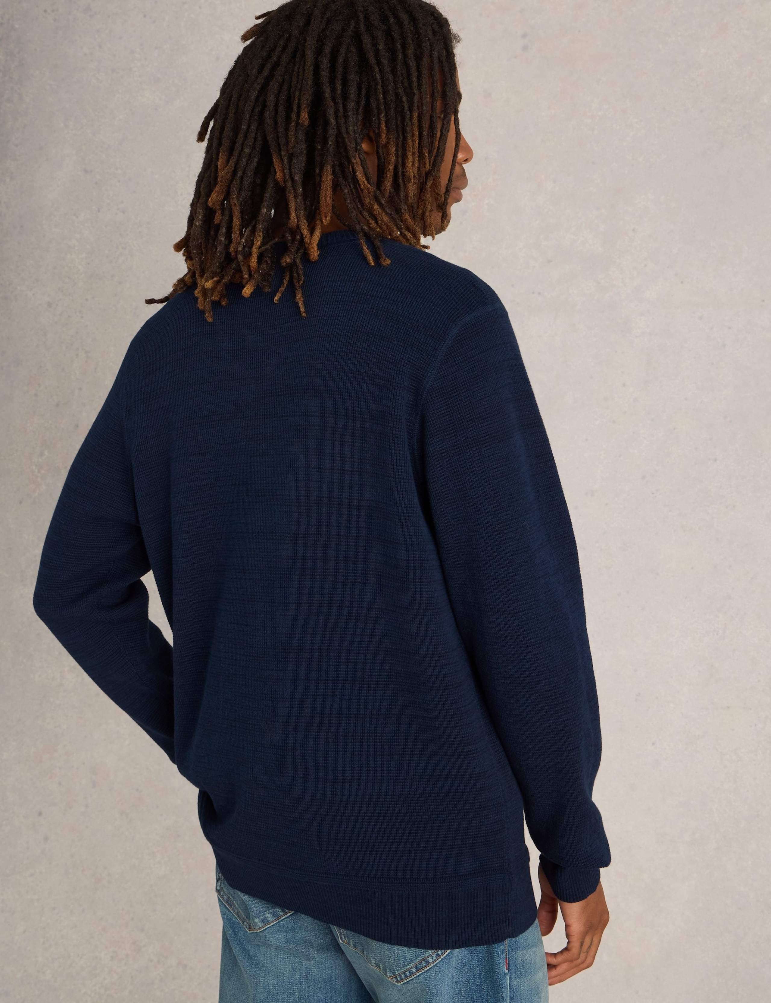 Pure Cotton Textured Crew Neck Jumper 4 of 6