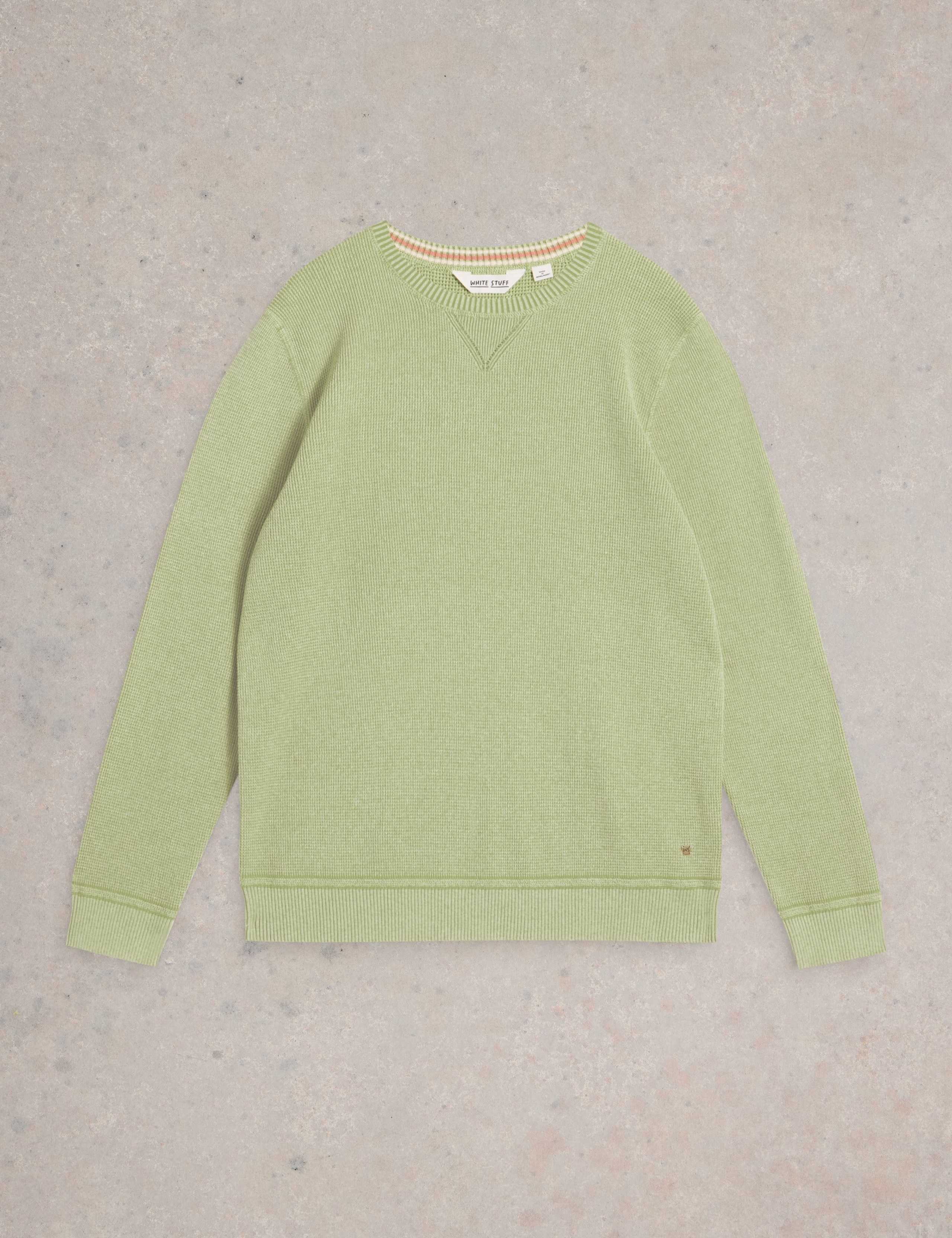 Pure Cotton Textured Crew Neck Jumper 2 of 6