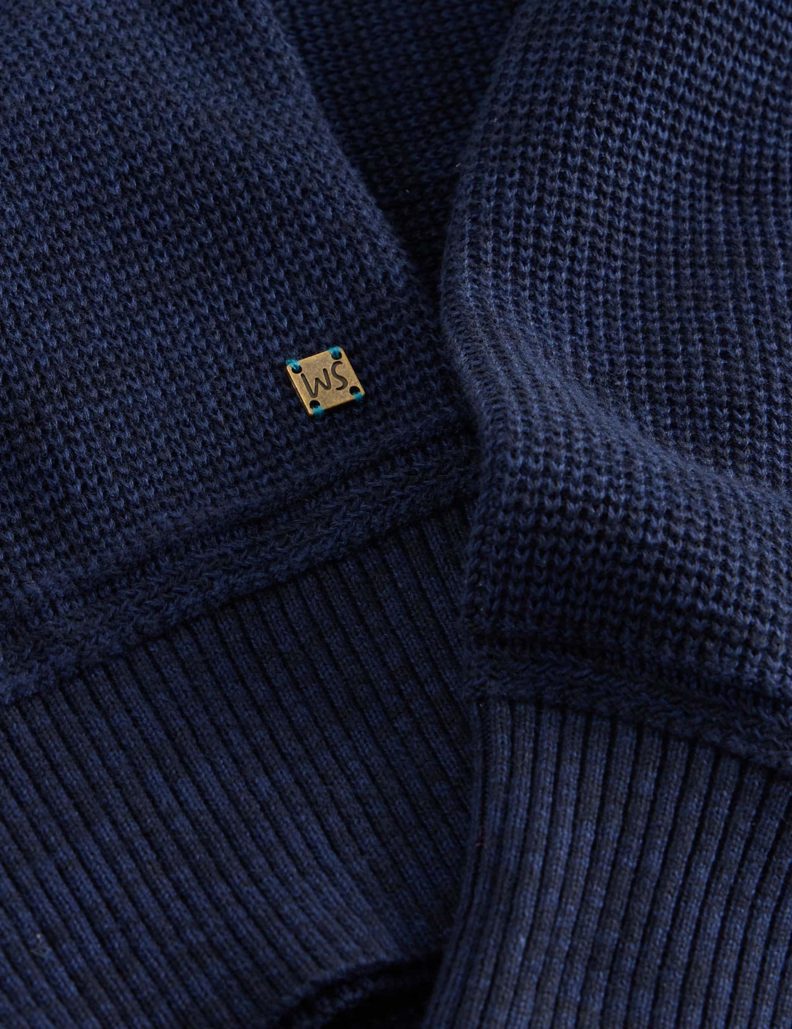 Pure Cotton Textured Half Zip Jumper 6 of 6