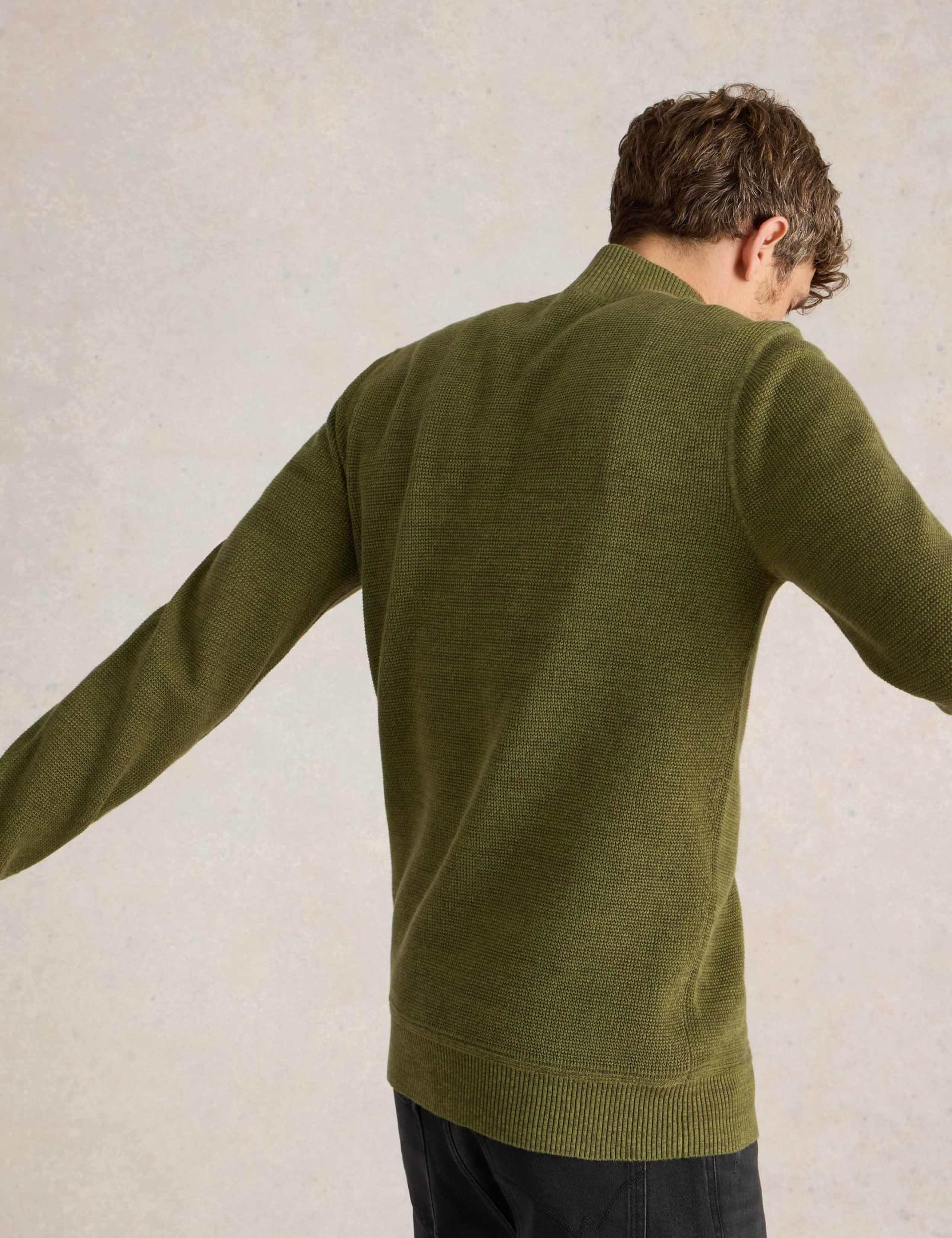 Pure Cotton Textured Half Zip Jumper 4 of 6