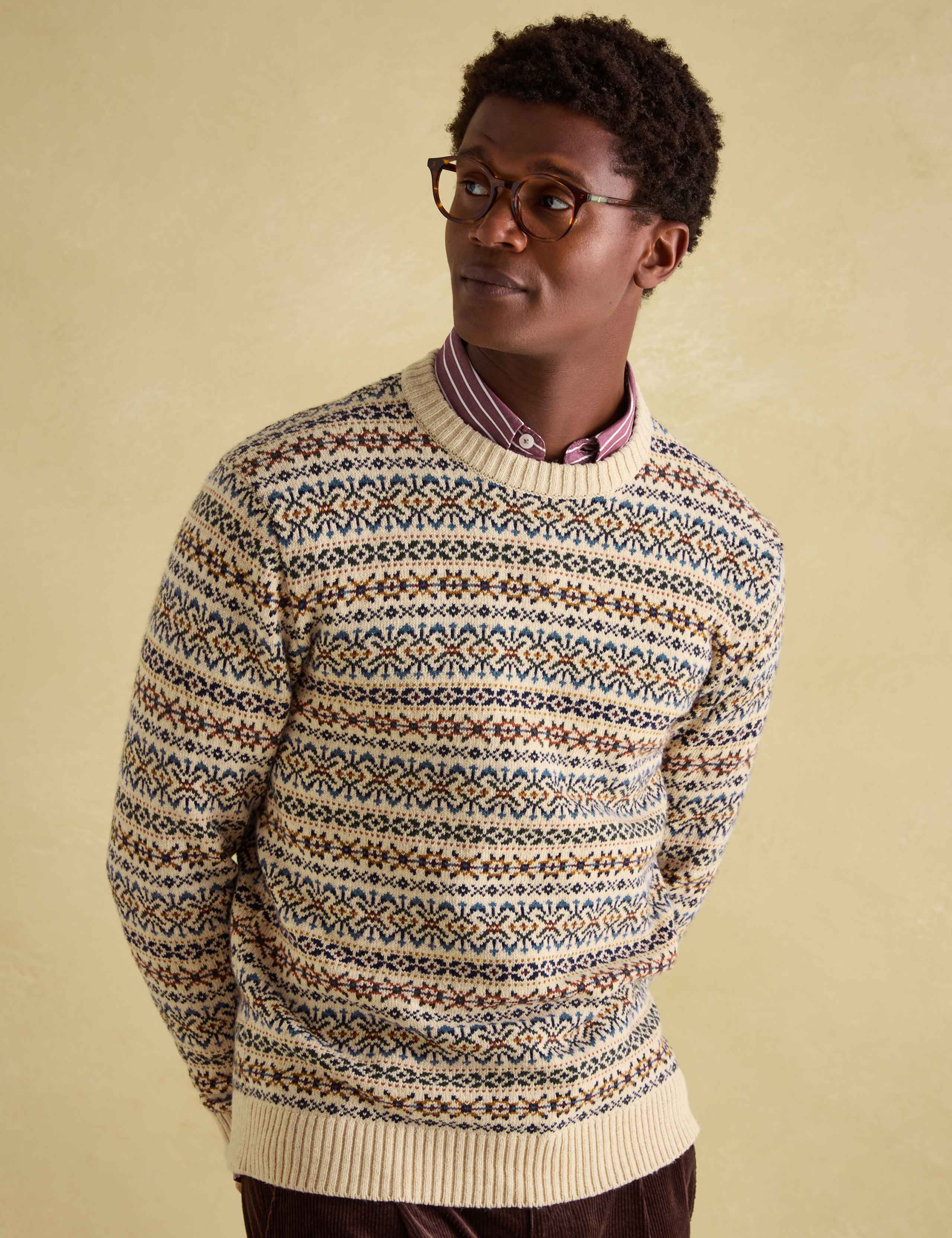 Pure Cotton Fair Isle Crew Neck Jumper 1 of 6