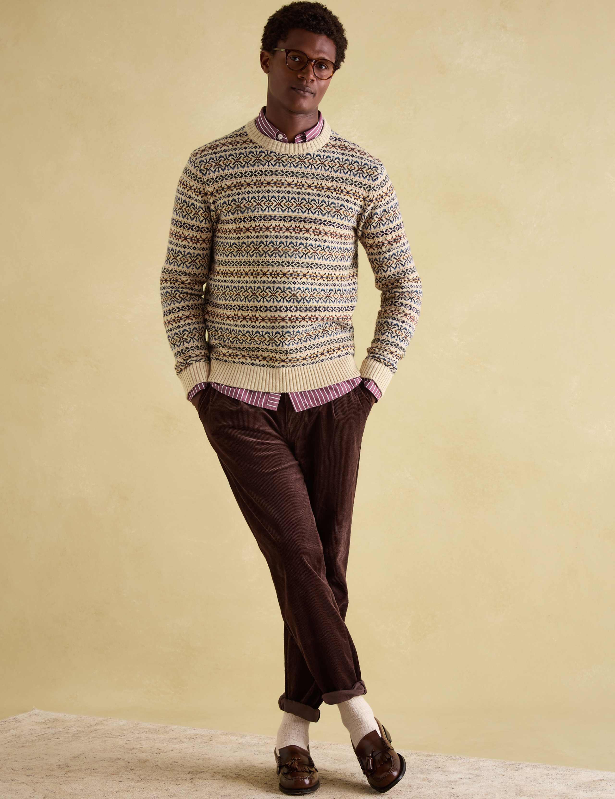 Pure Cotton Fair Isle Crew Neck Jumper 2 of 6