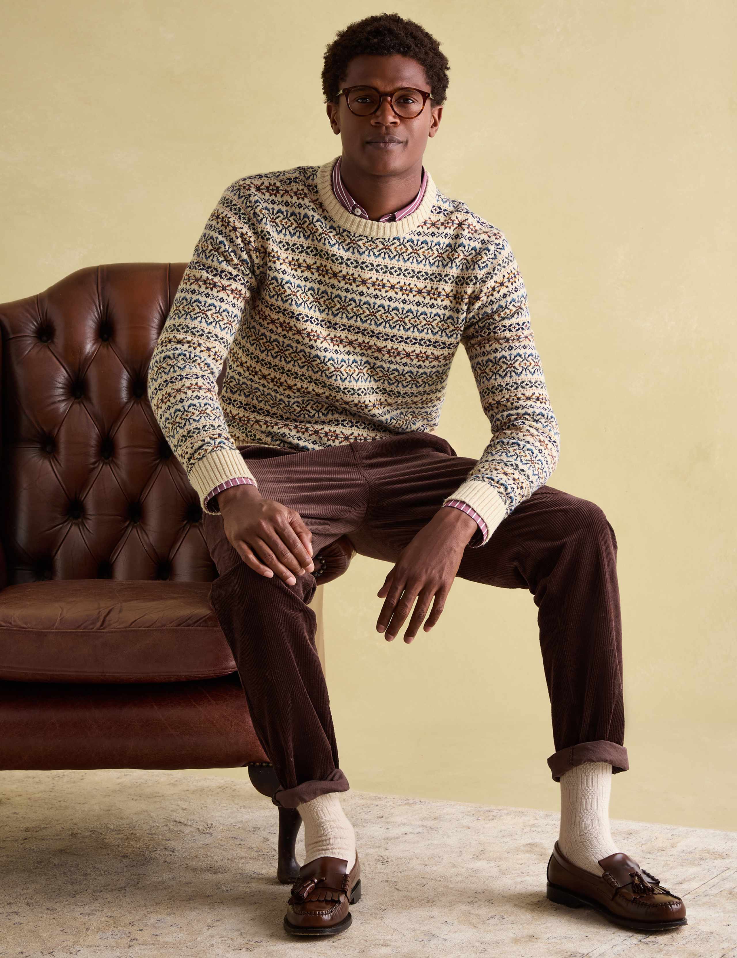 Pure Cotton Fair Isle Crew Neck Jumper 3 of 6