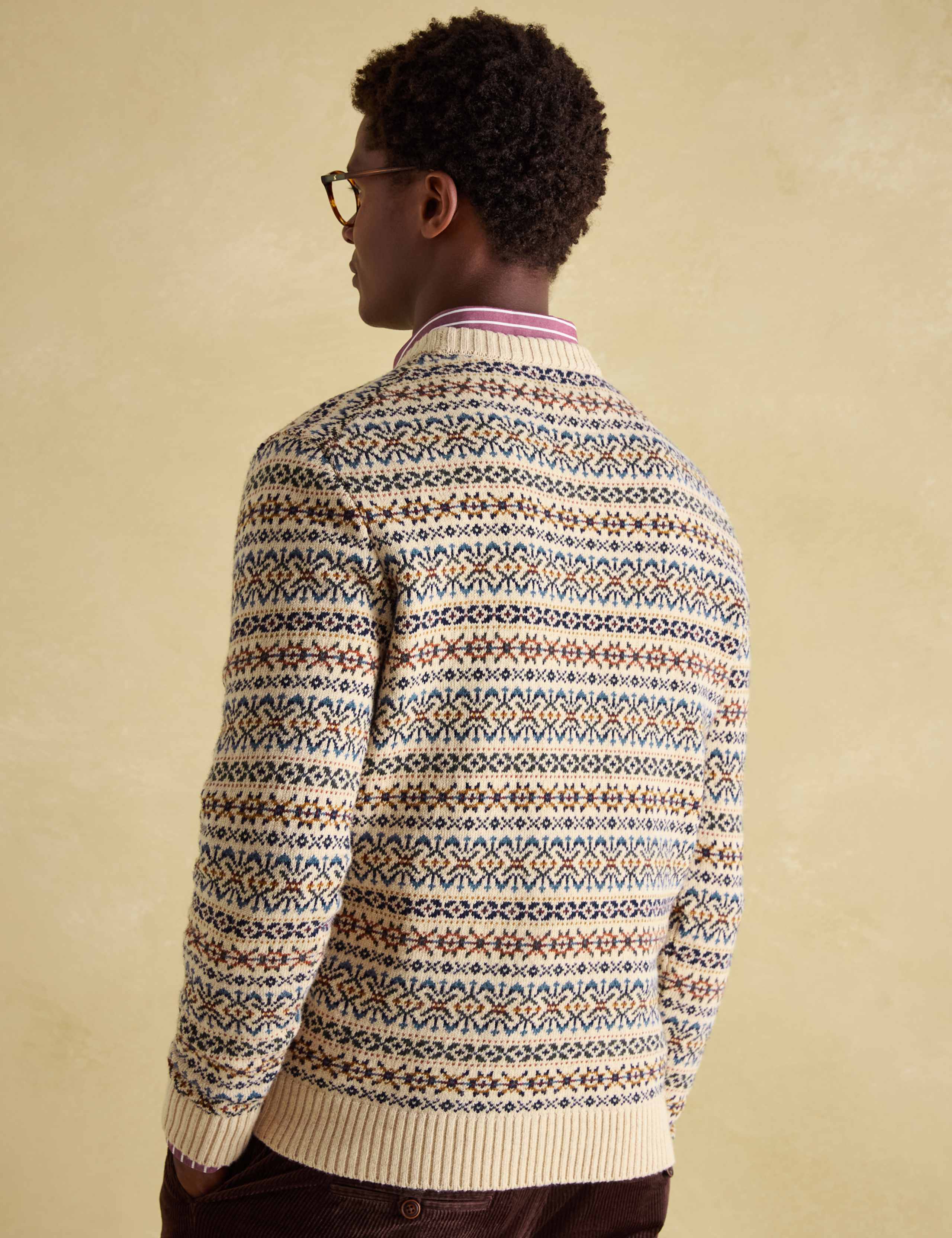 Pure Cotton Fair Isle Crew Neck Jumper 4 of 6