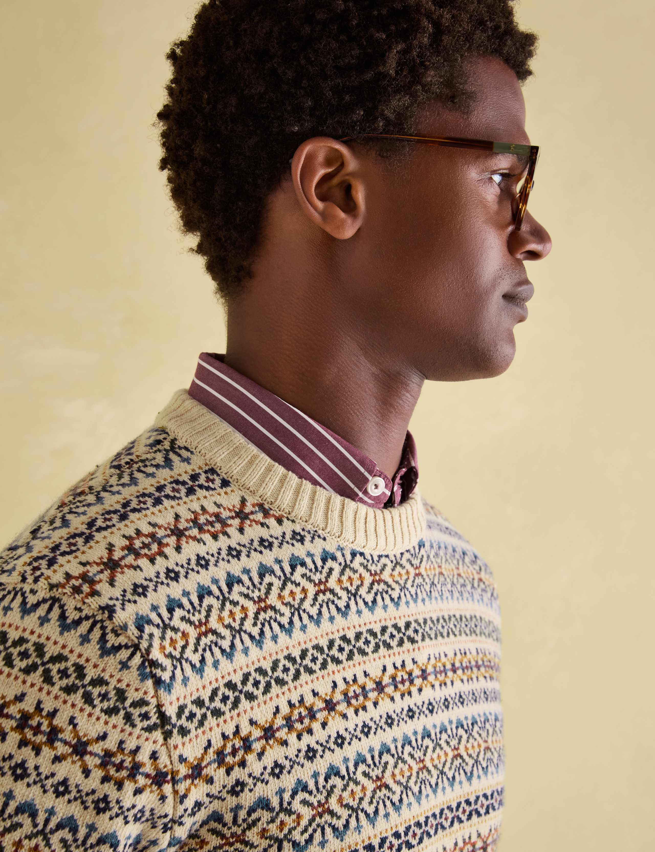 Pure Cotton Fair Isle Crew Neck Jumper 5 of 6