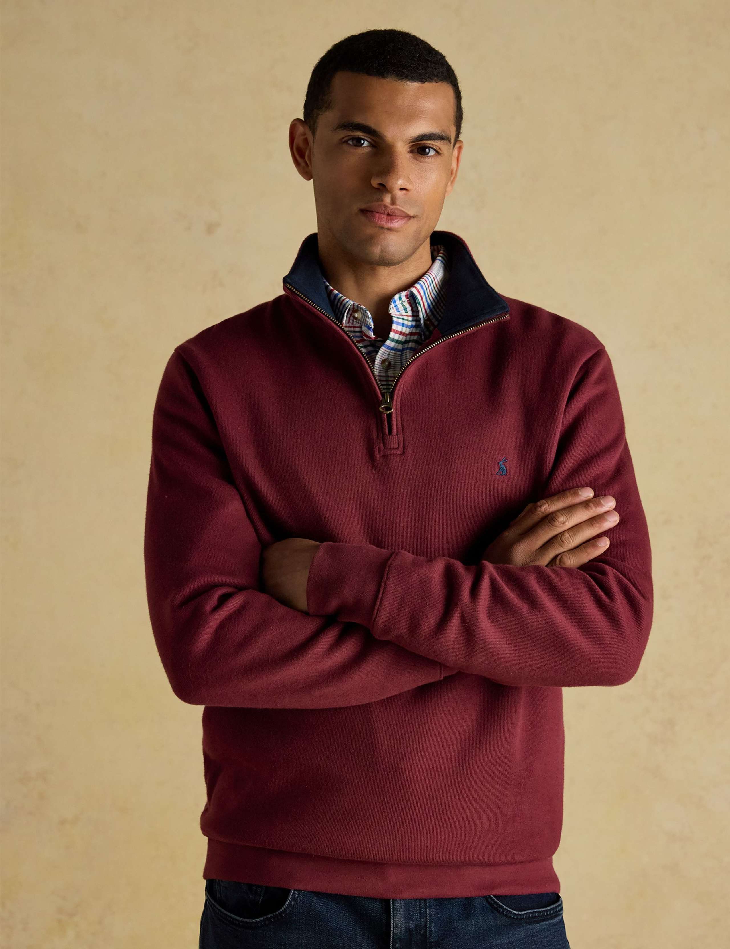 Pure Cotton Half Zip Sweatshirt 1 of 8