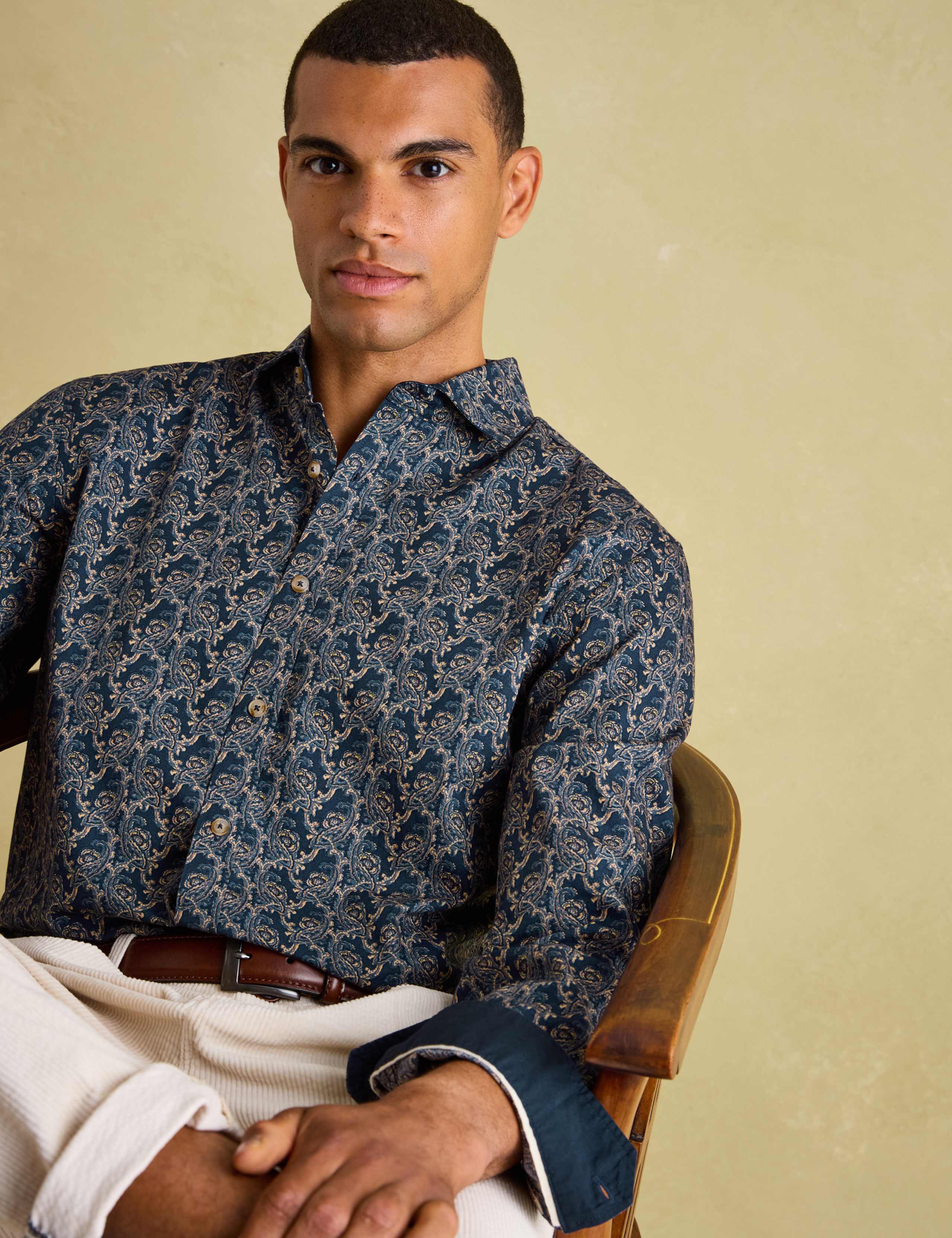 Regular Fit Pure Cotton Paisley Oxford Shirt 4 of 5