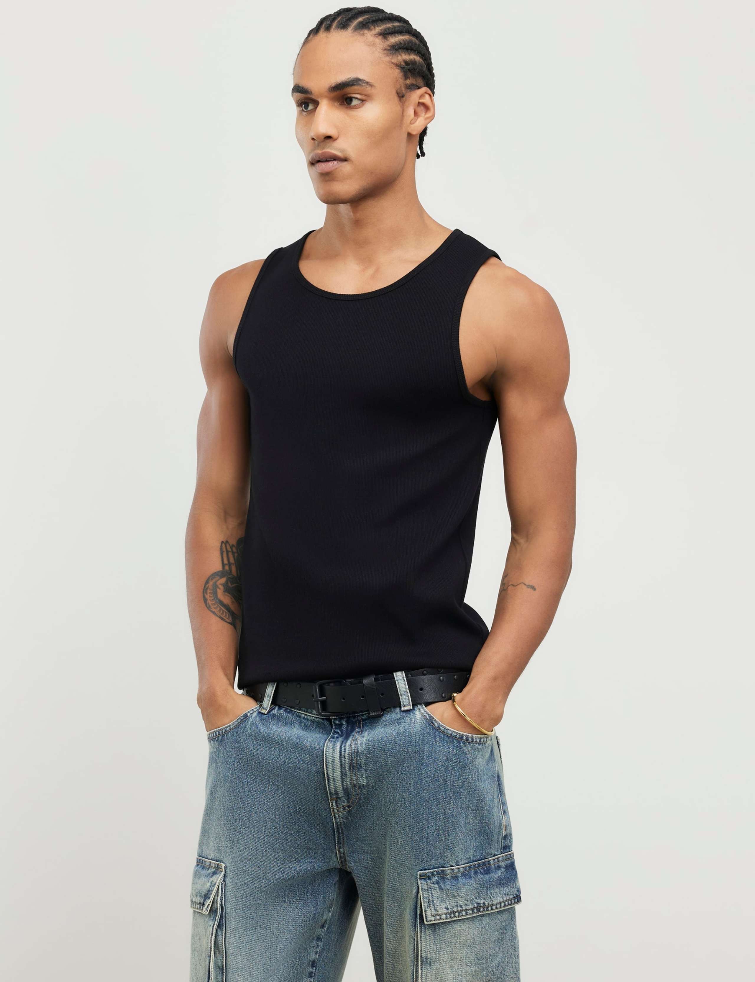 3 Pack Cotton Rich Ribbed Sleeveless Vests 4 of 6