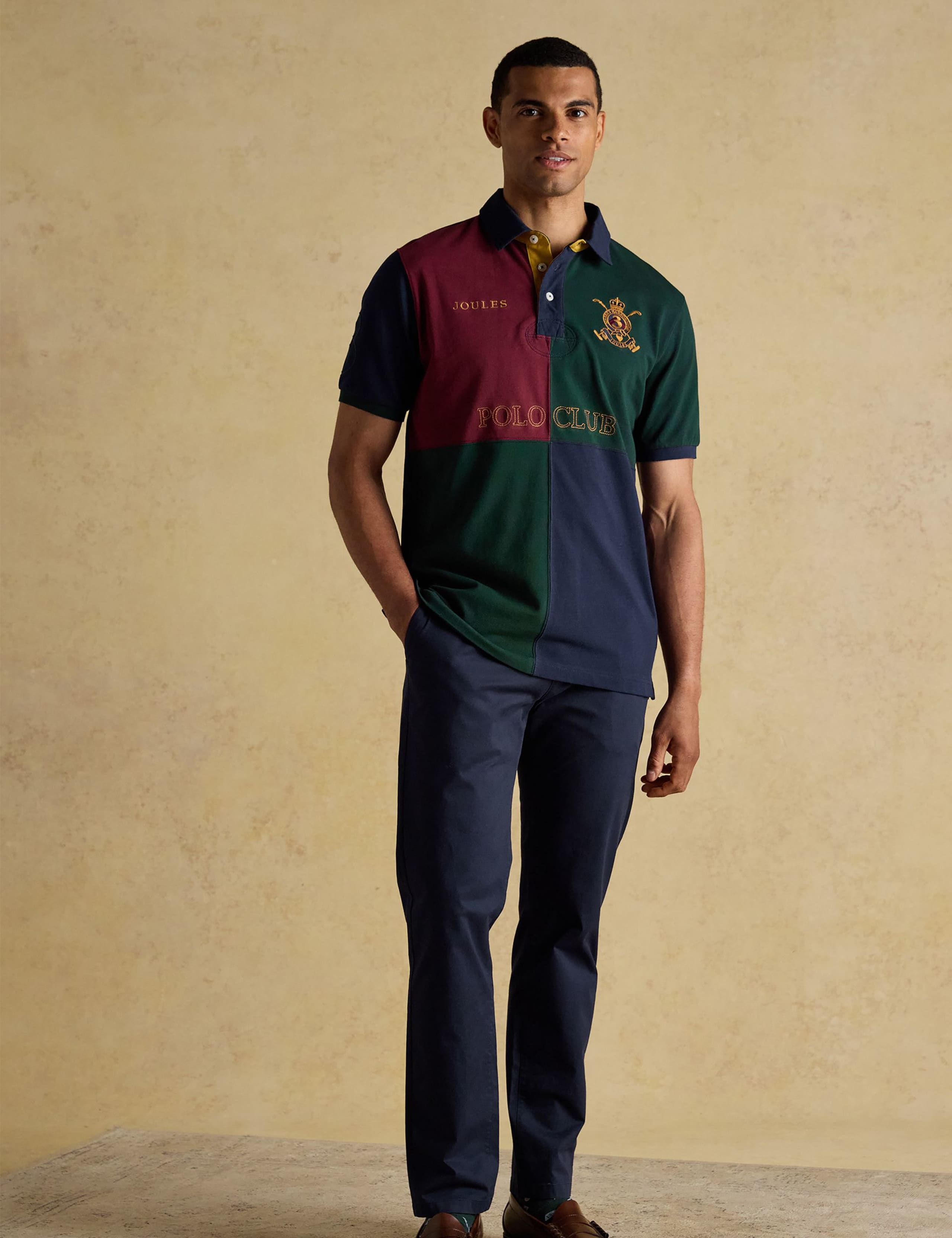 Pure Cotton Harlequin Polo Shirt 2 of 8