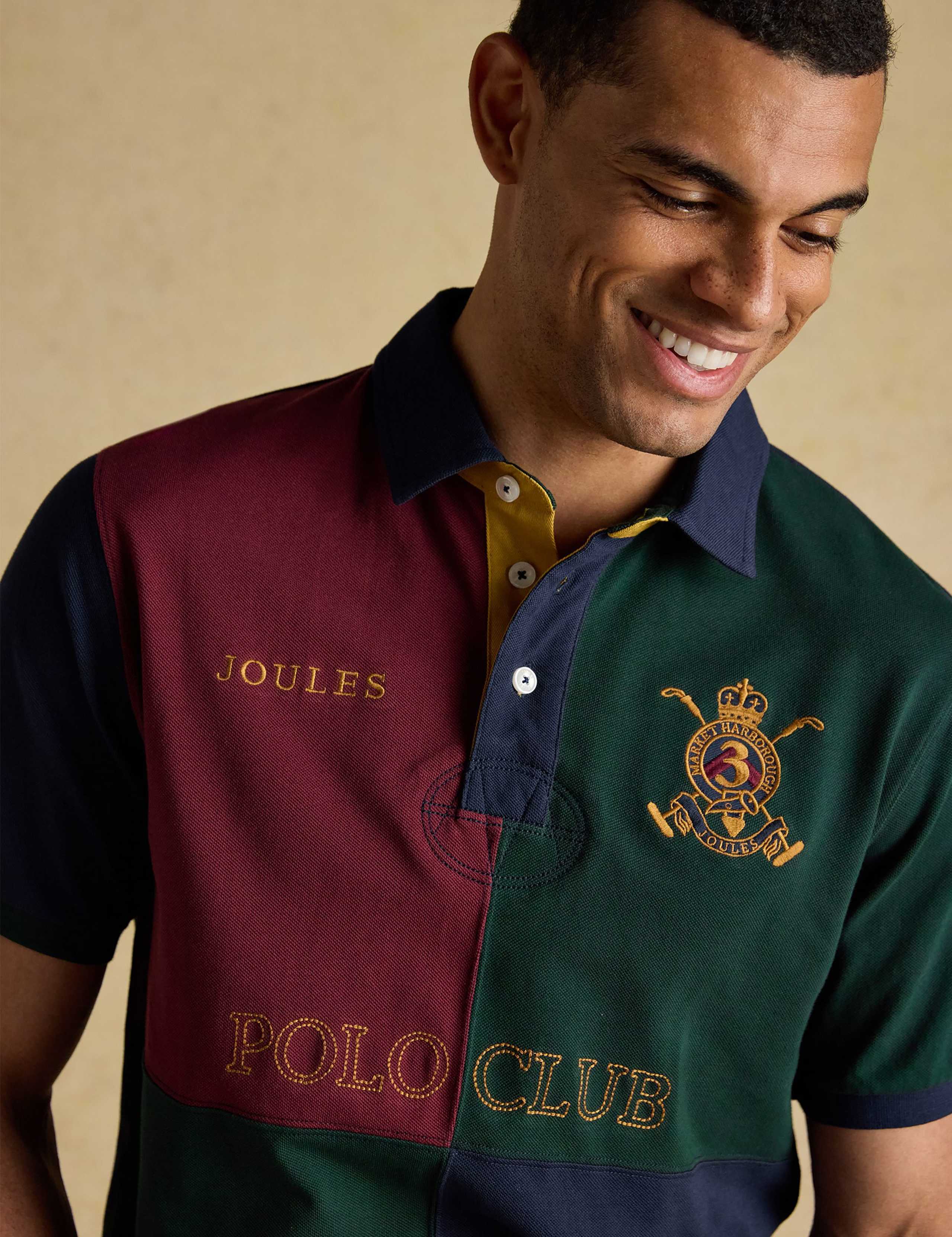 Pure Cotton Harlequin Polo Shirt 5 of 8
