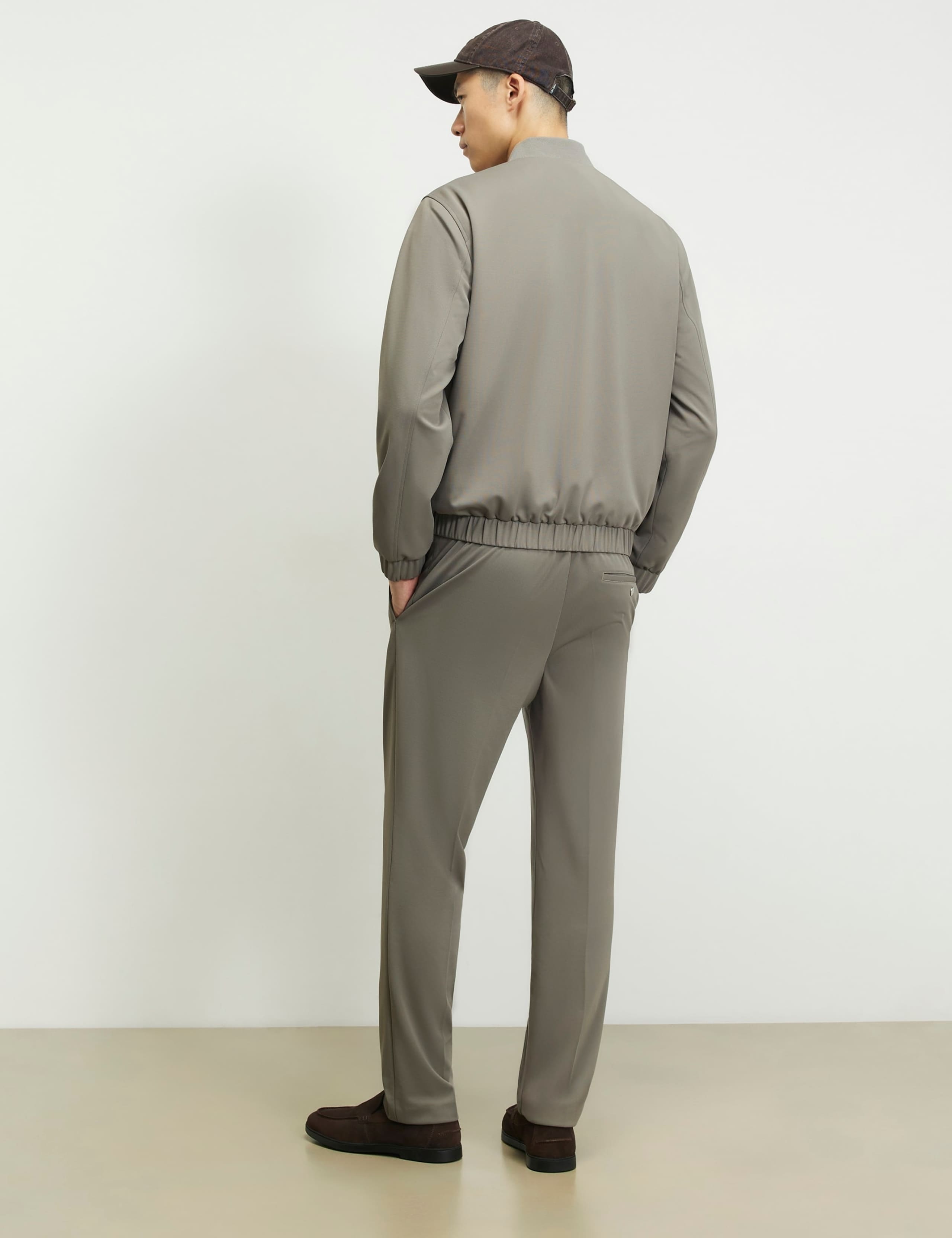 Slim Fit Textured Lightweight Stretch Trousers 2 of 2