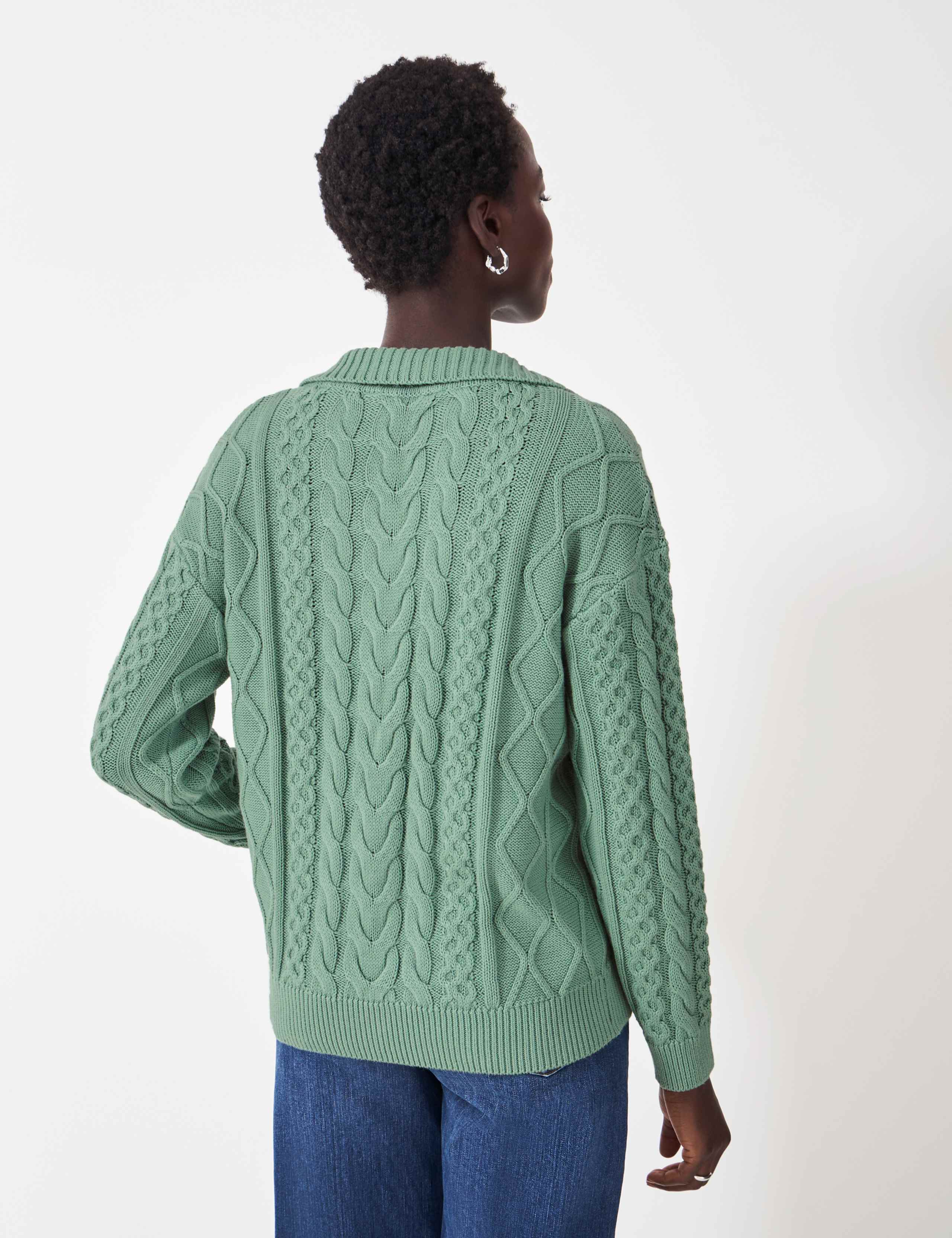 Cotton Rich Striped Collared Jumper 4 of 5