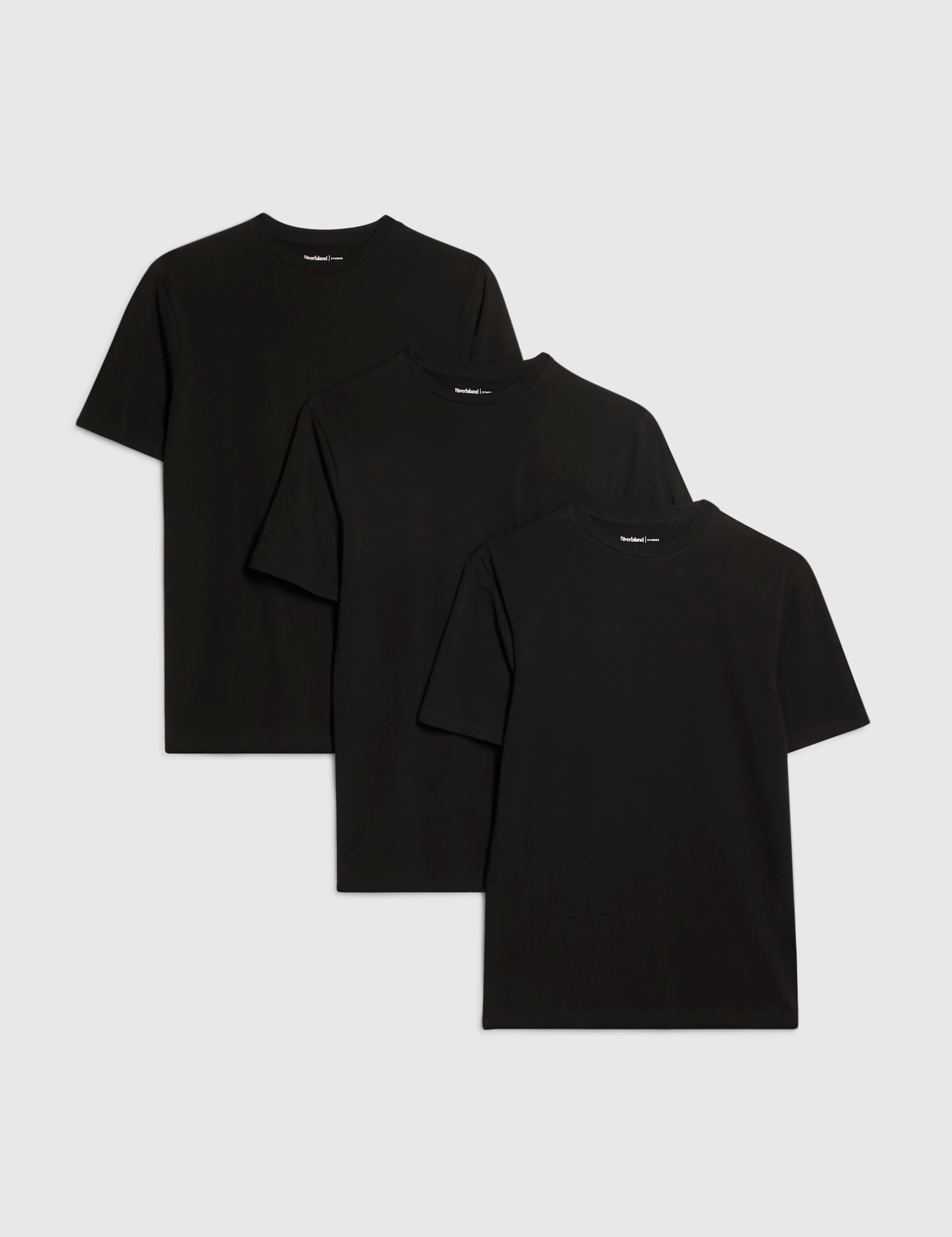 3 Pack Slim Fit Cotton Rich Crew Neck T-Shirts 1 of 6