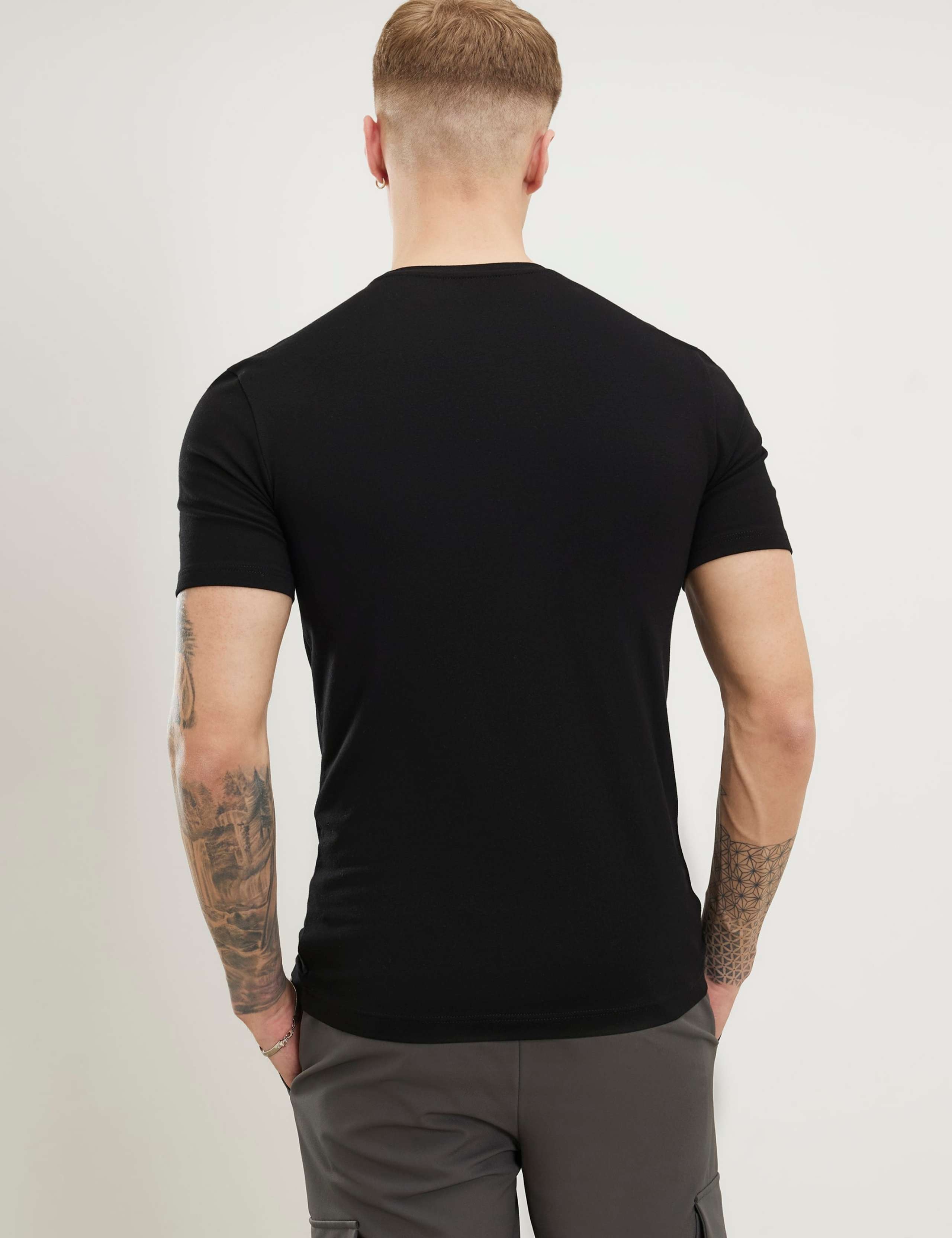 3 Pack Slim Fit Cotton Rich Crew Neck T-Shirts 5 of 6