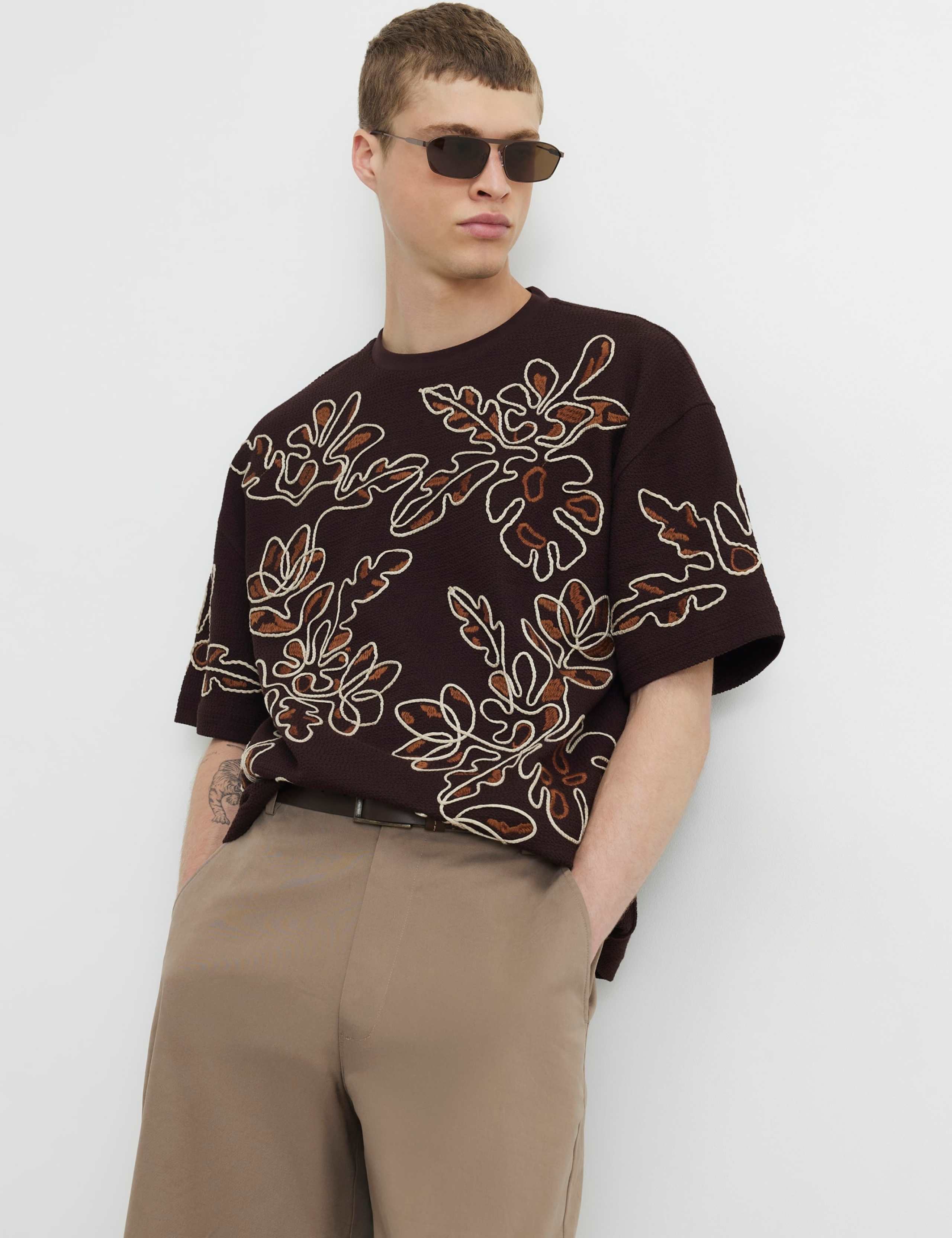 Oversized Cotton Rich Floral T-Shirt 1 of 6