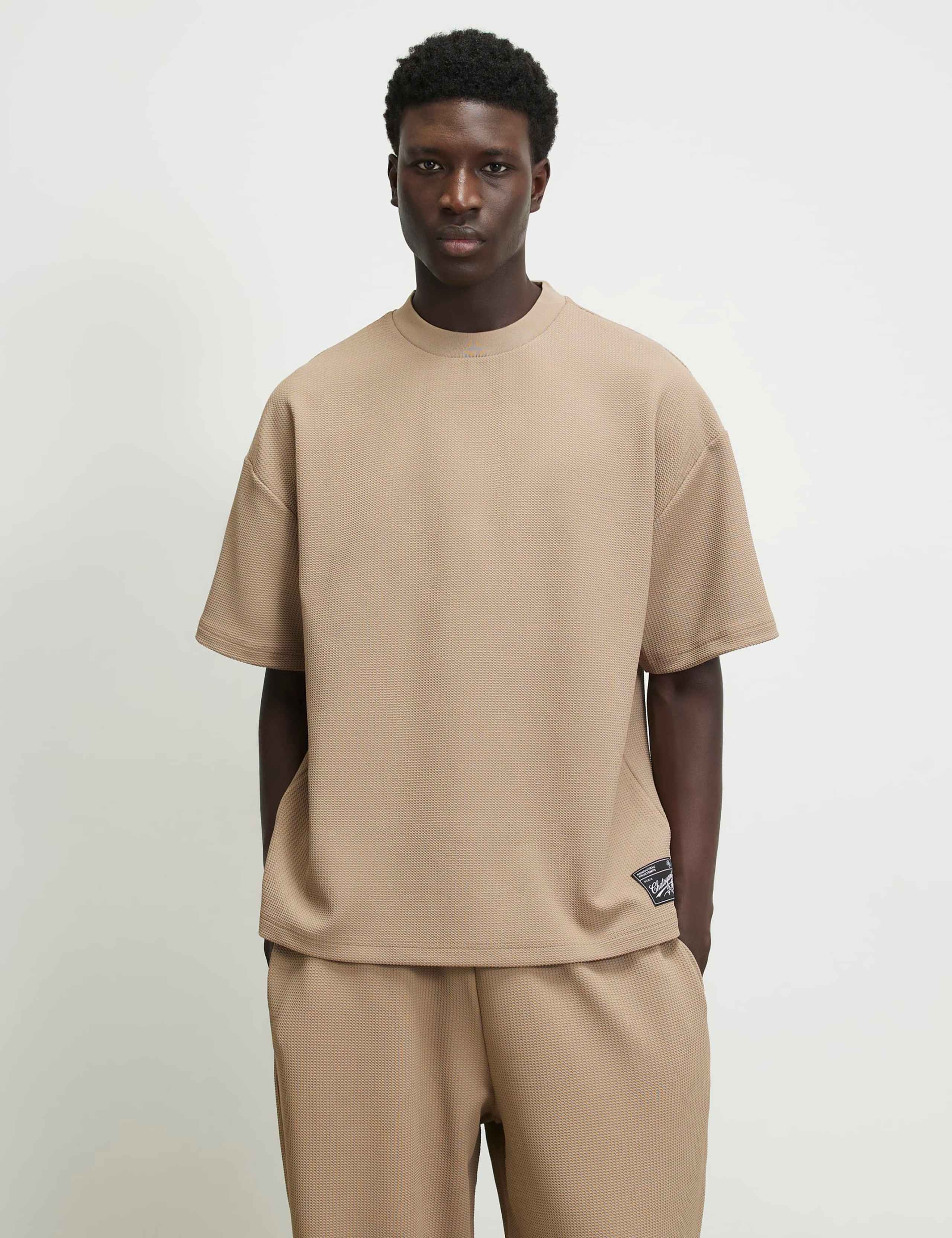 Oversized Waffle Crew Neck T-Shirt 2 of 6