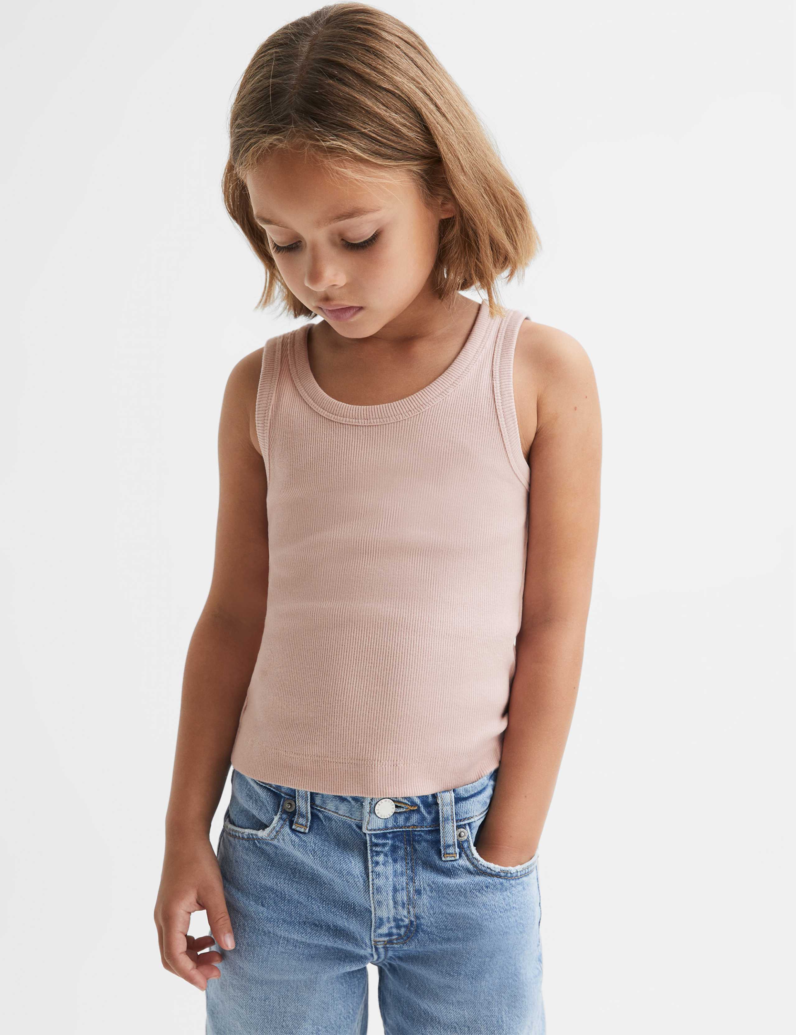 Pure Cotton Ribbed Vest (4-14 Yrs) 3 of 5