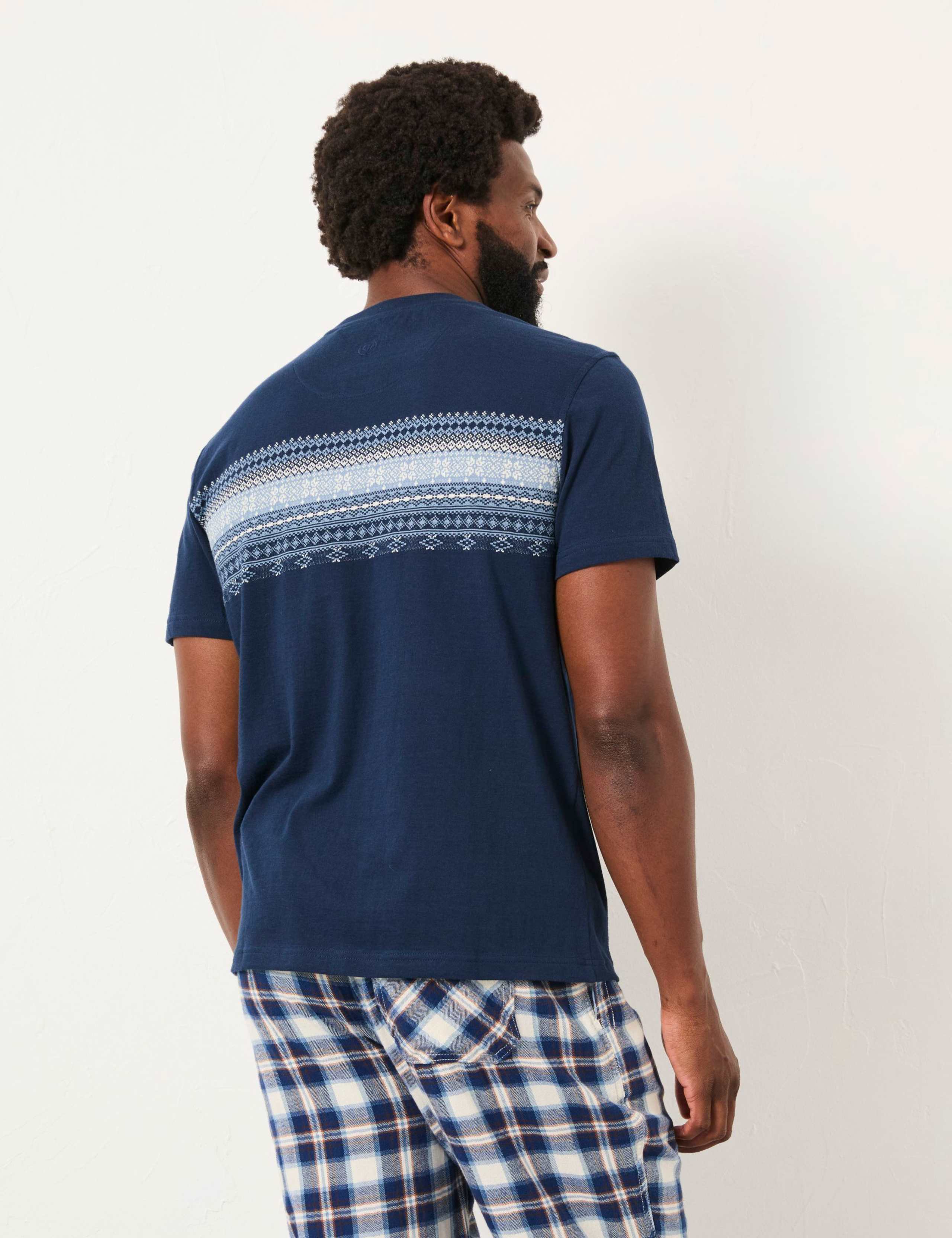 Pure Cotton Jacquard Fair Isle T-Shirt 5 of 5