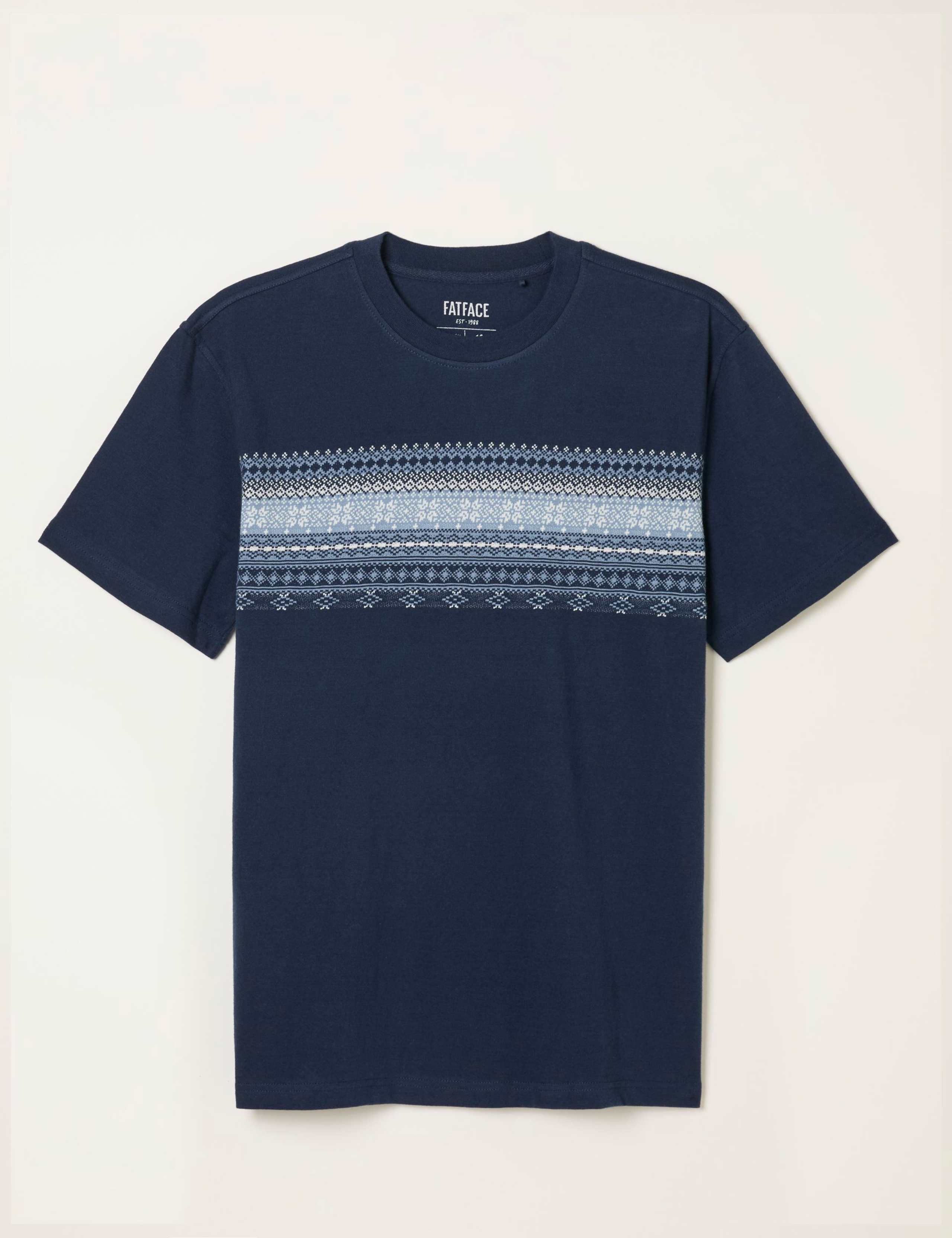 Pure Cotton Jacquard Fair Isle T-Shirt 2 of 5