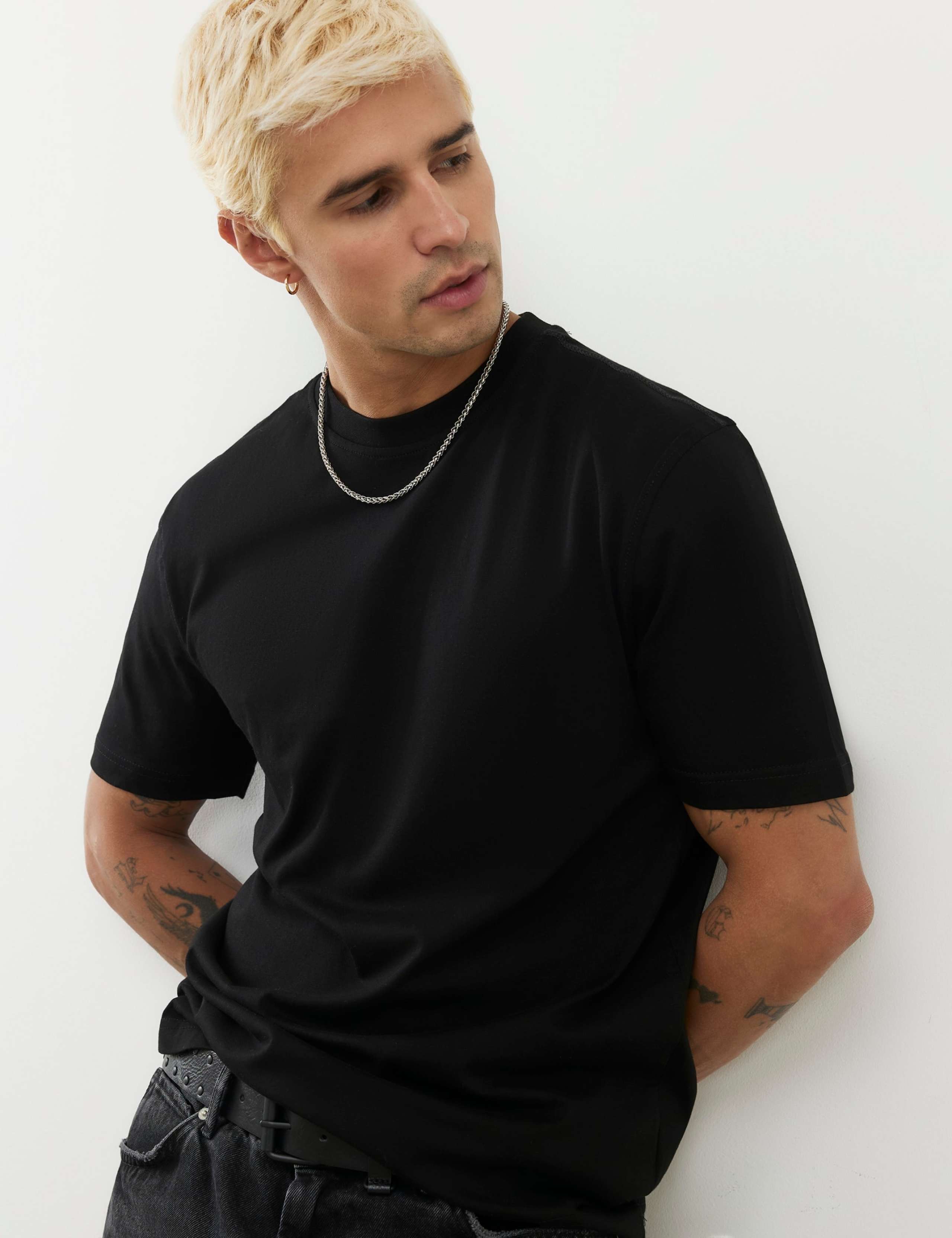 3 Pack Slim Fit Pure Cotton T-Shirts 4 of 6