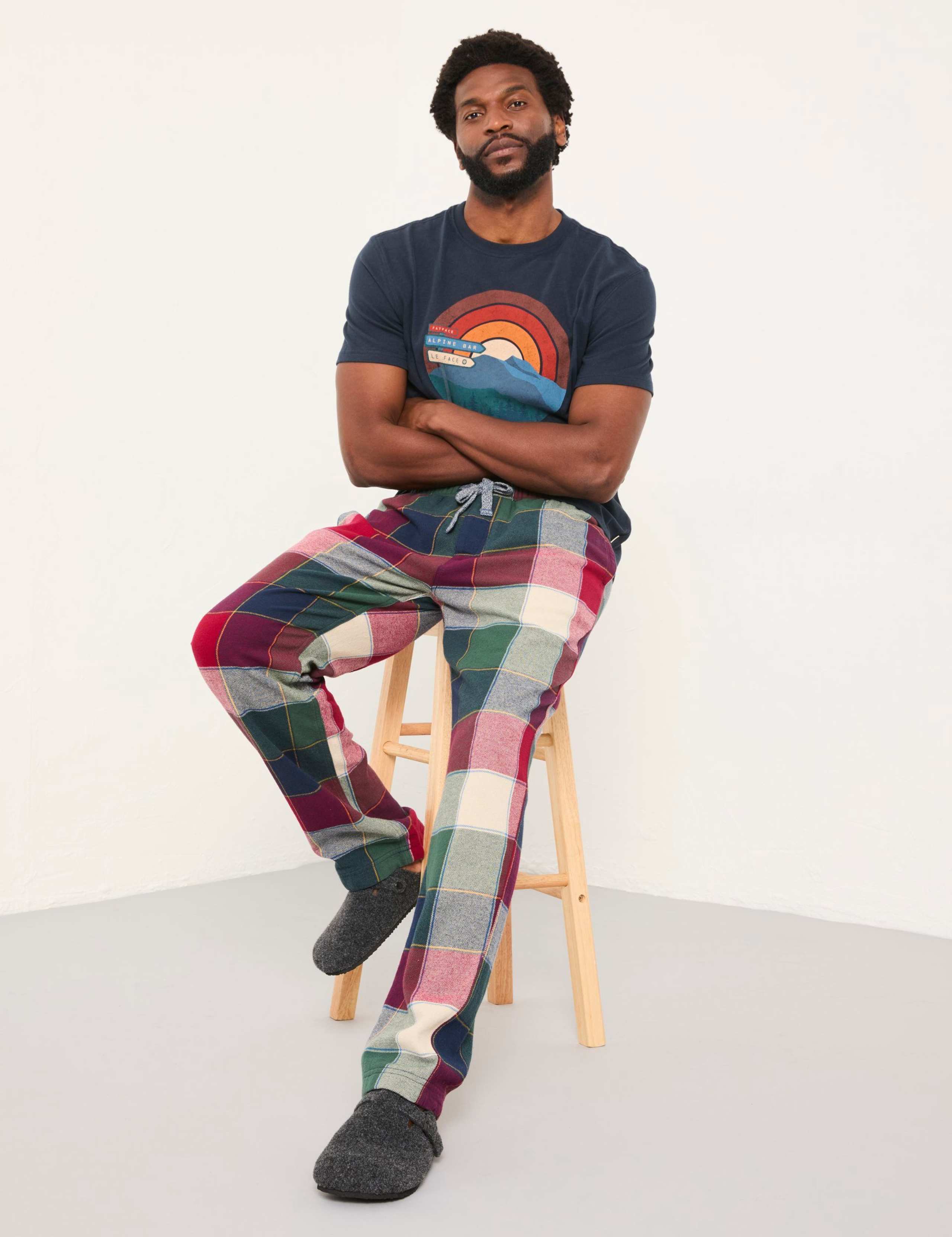 Pure Cotton Checked Pyjama Bottoms 5 of 6