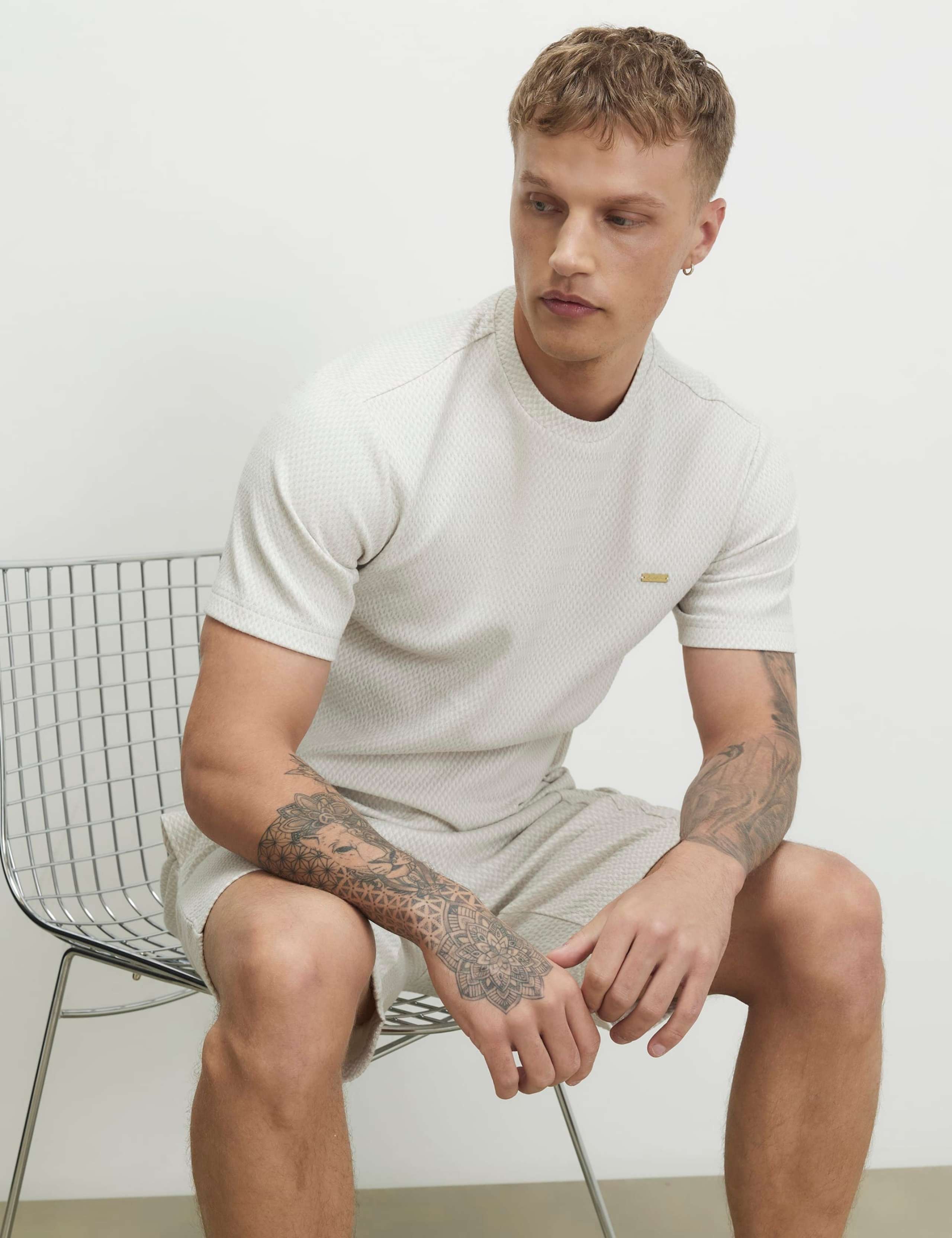 Slim Fit Cotton Rich Textured T-Shirt 2 of 6