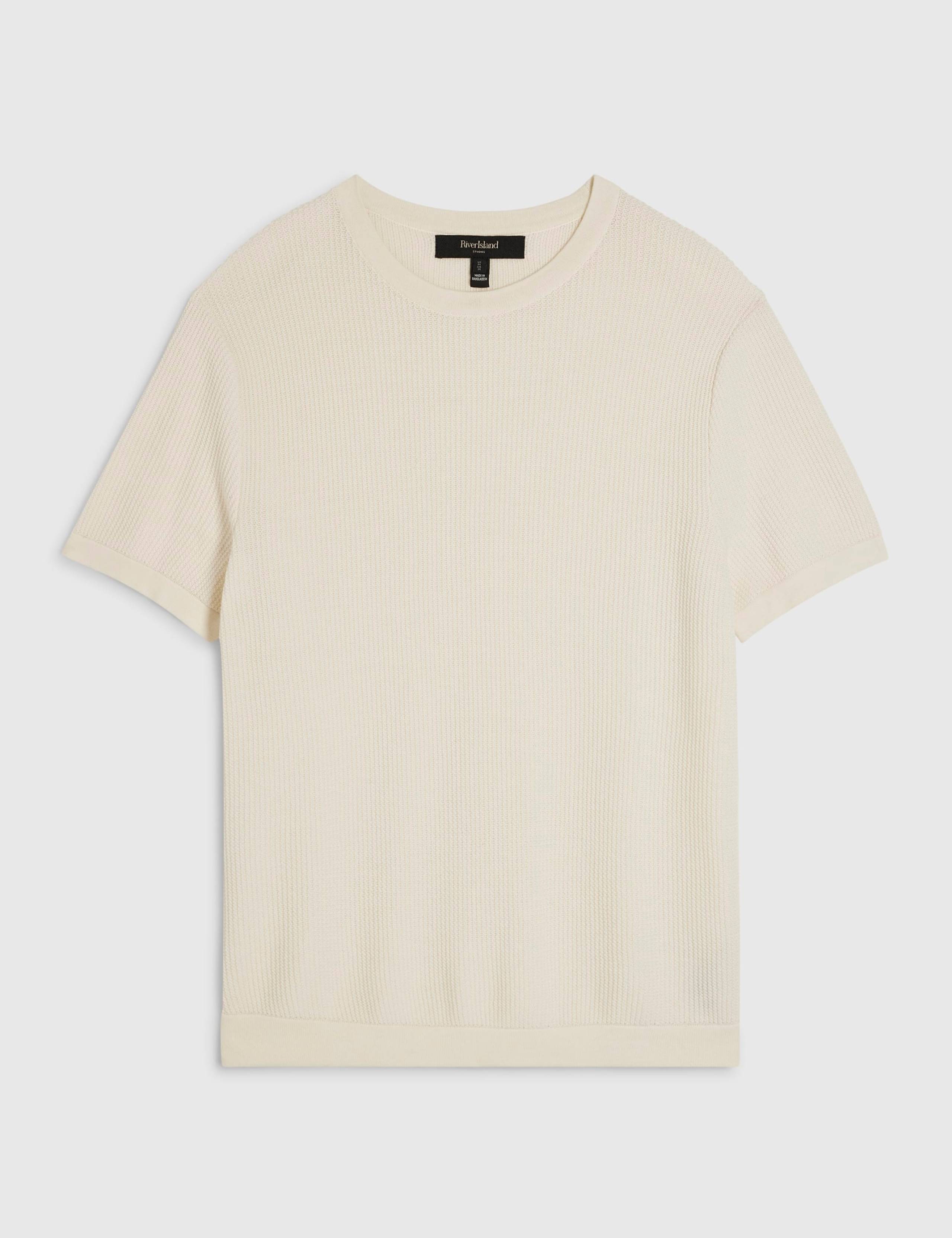Pure Cotton Textured Knitted T-Shirt 5 of 6