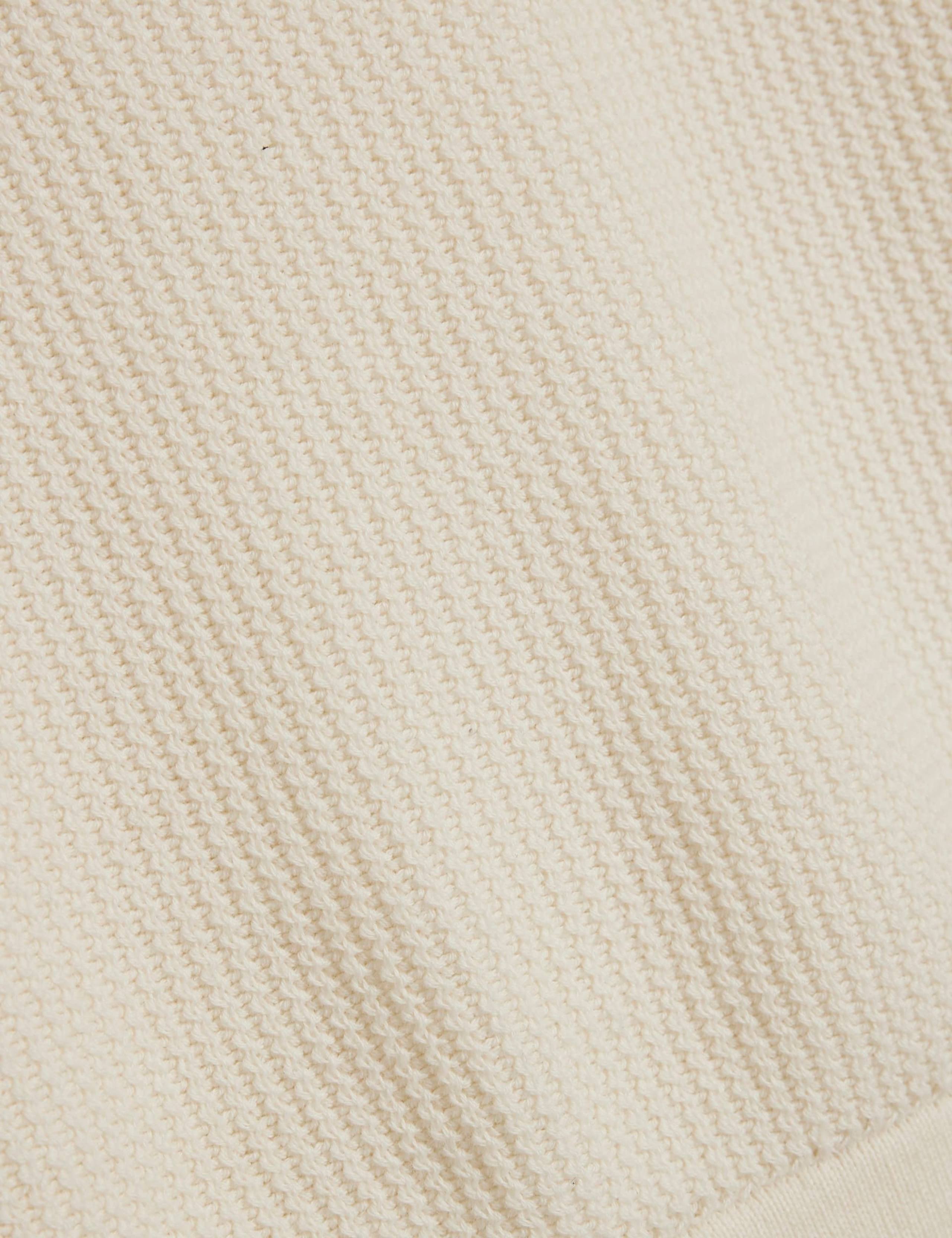 Pure Cotton Textured Knitted T-Shirt 6 of 6