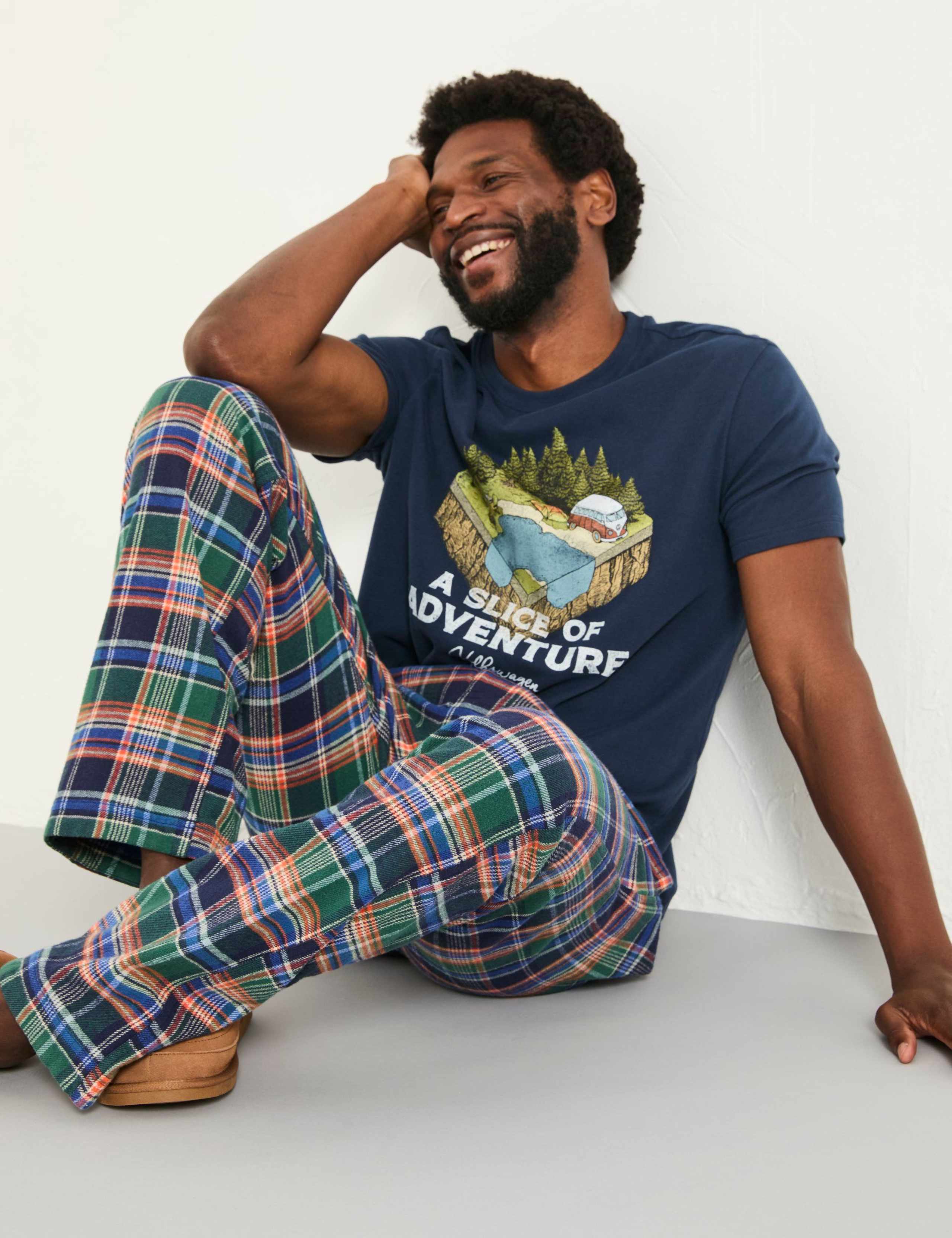 Pure Cotton Checked Pyjama Bottoms 3 of 5