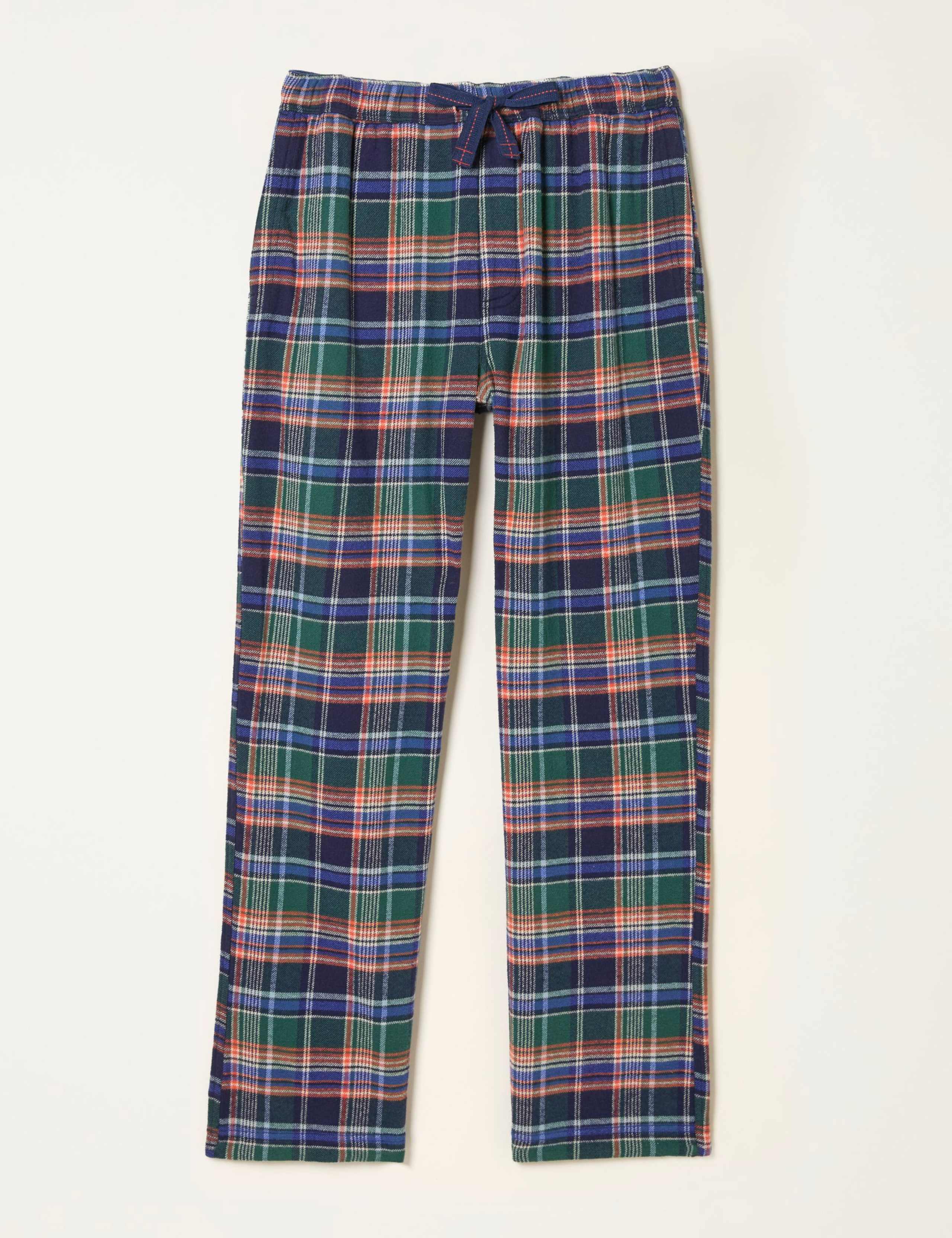 Pure Cotton Checked Pyjama Bottoms 2 of 5
