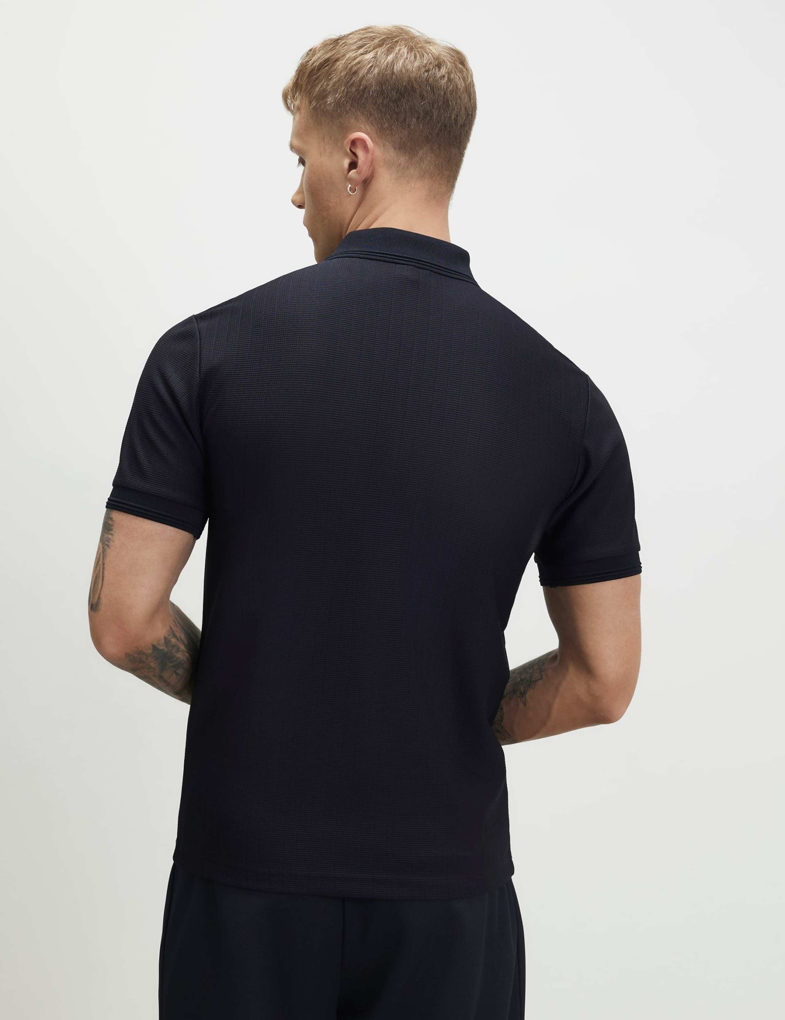 Textured Half Zip Knitted Polo Shirt 3 of 6