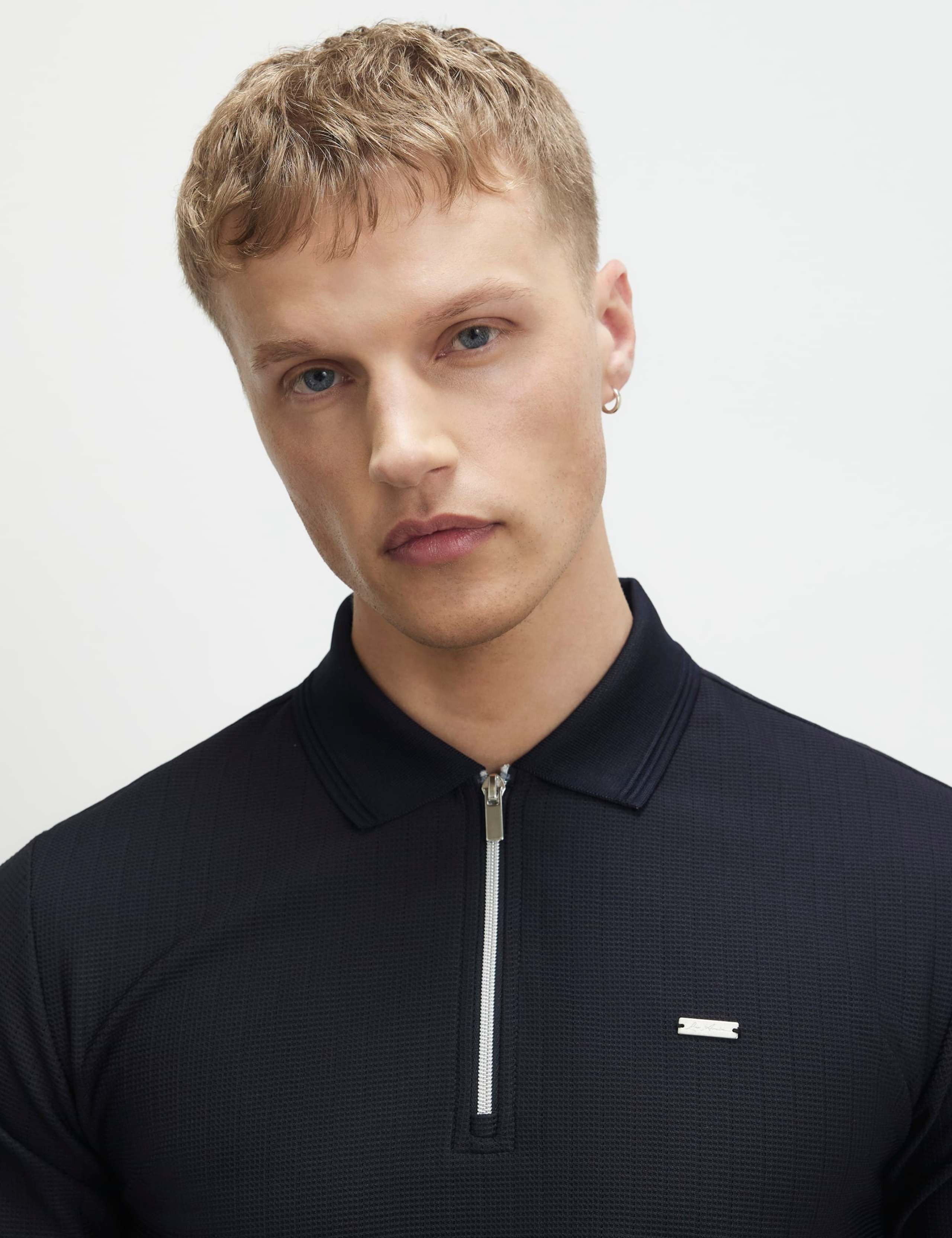 Textured Half Zip Knitted Polo Shirt 4 of 6