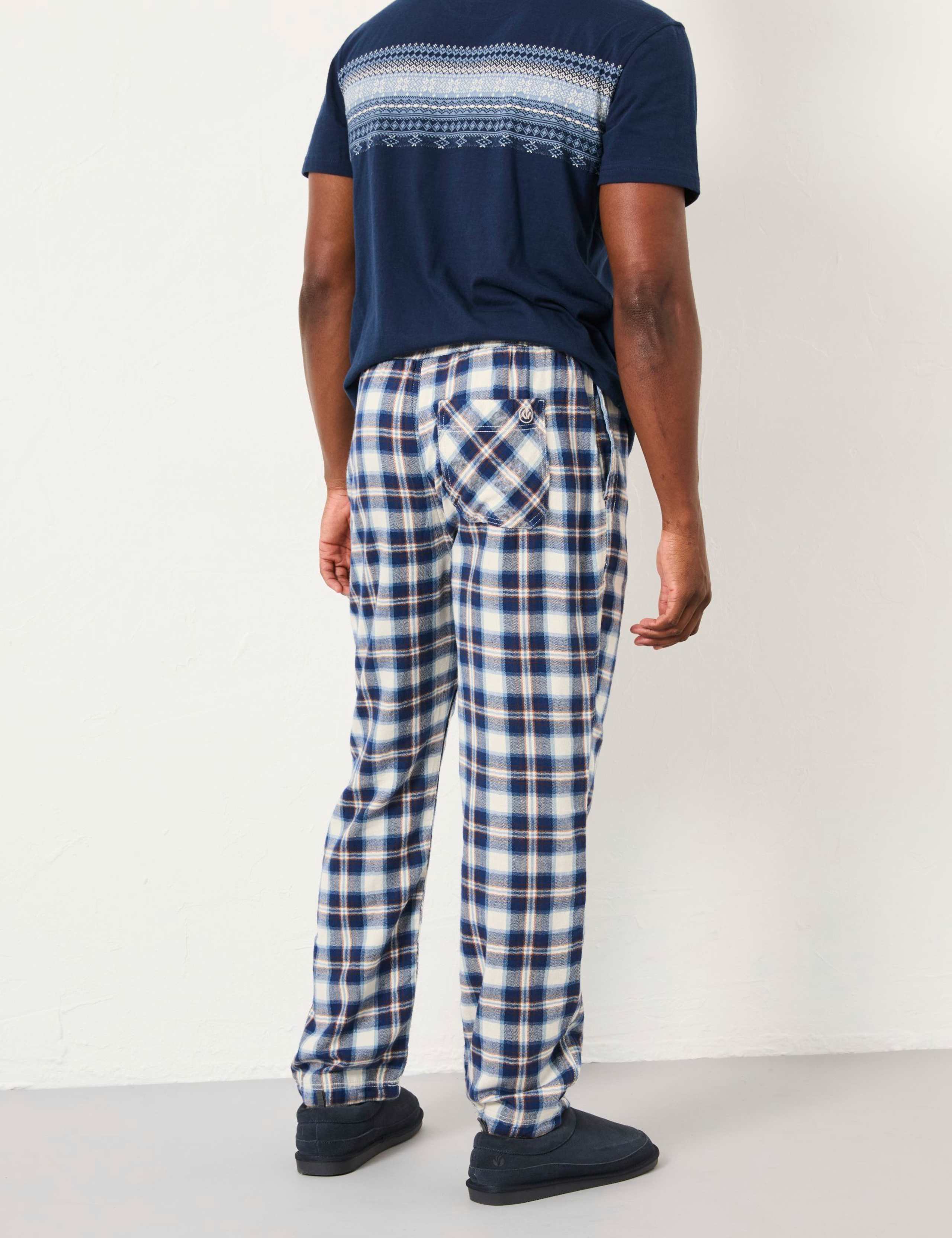 Pure Cotton Checked Pyjama Bottoms 3 of 6