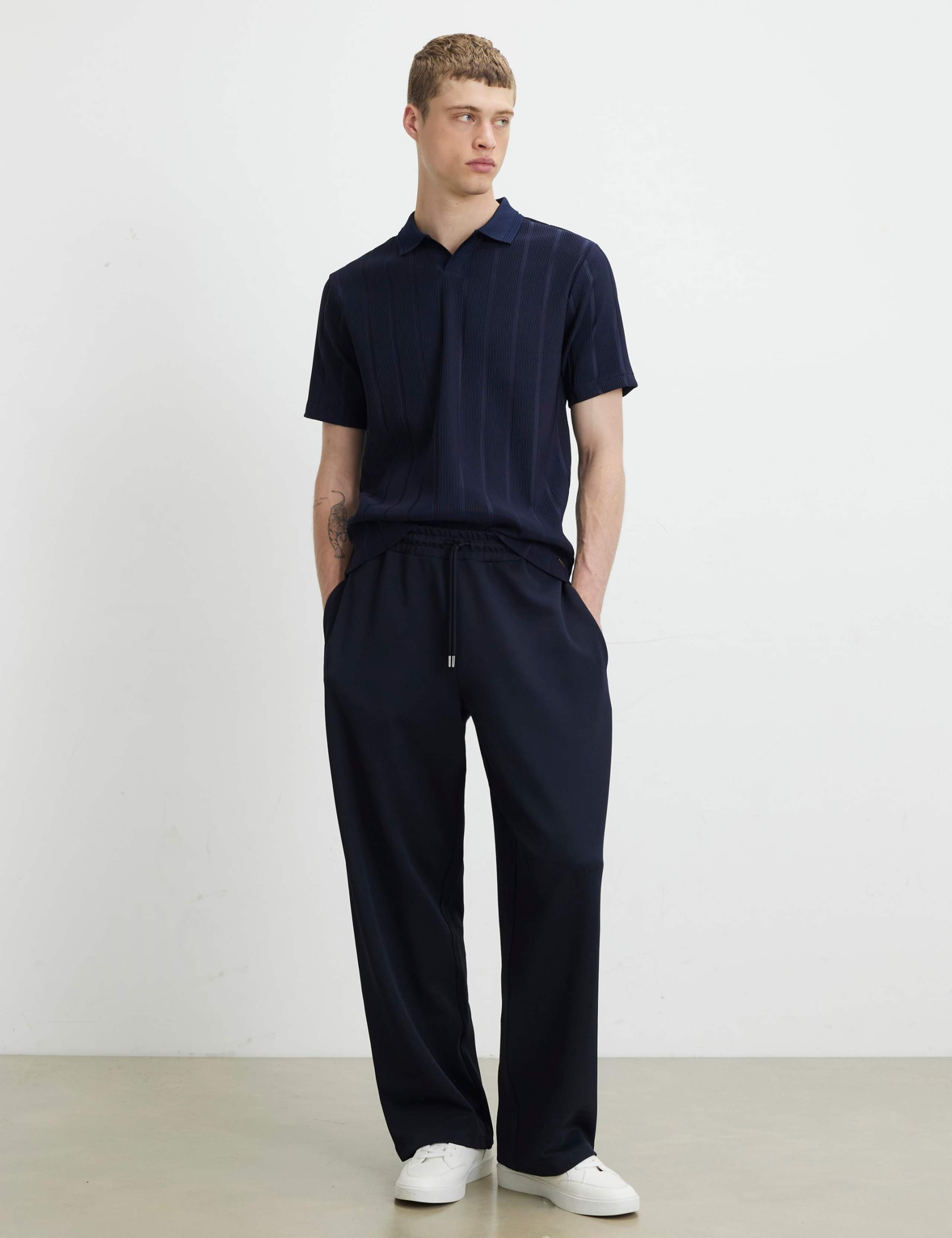 Textured Open Neck Knitted Polo Shirt 2 of 6