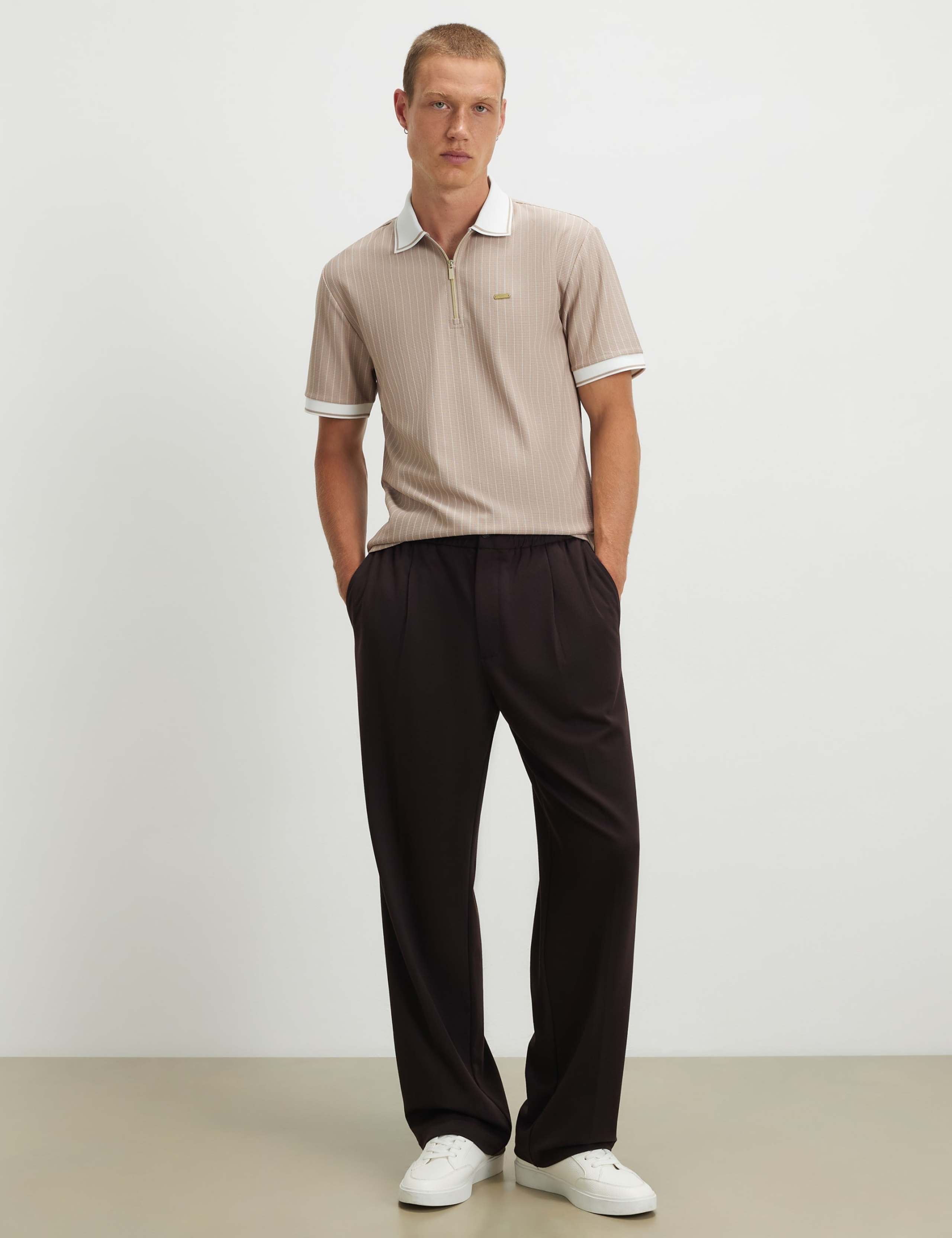 Striped Half Zip Polo Shirt 2 of 5